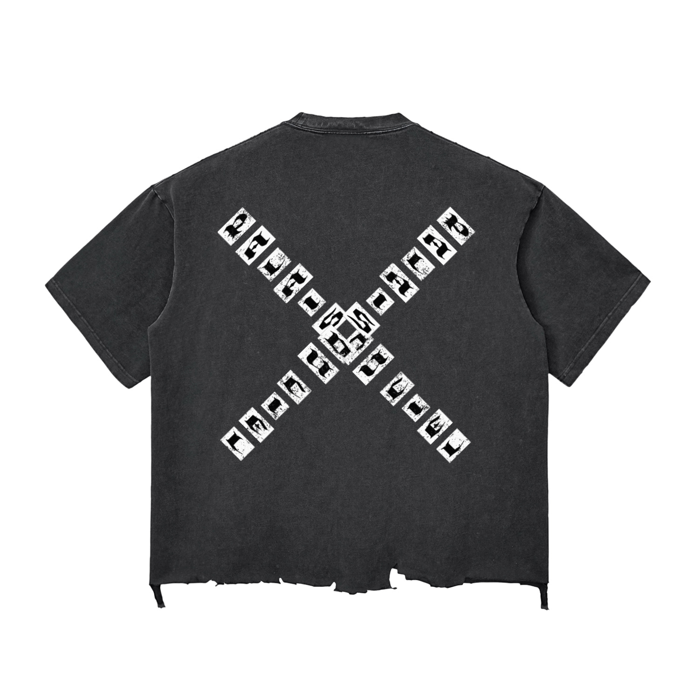 PLAY YOUR PALAIS DU CIEL CARDS RIGHT BOXY DISTRESSED T-SHIRT