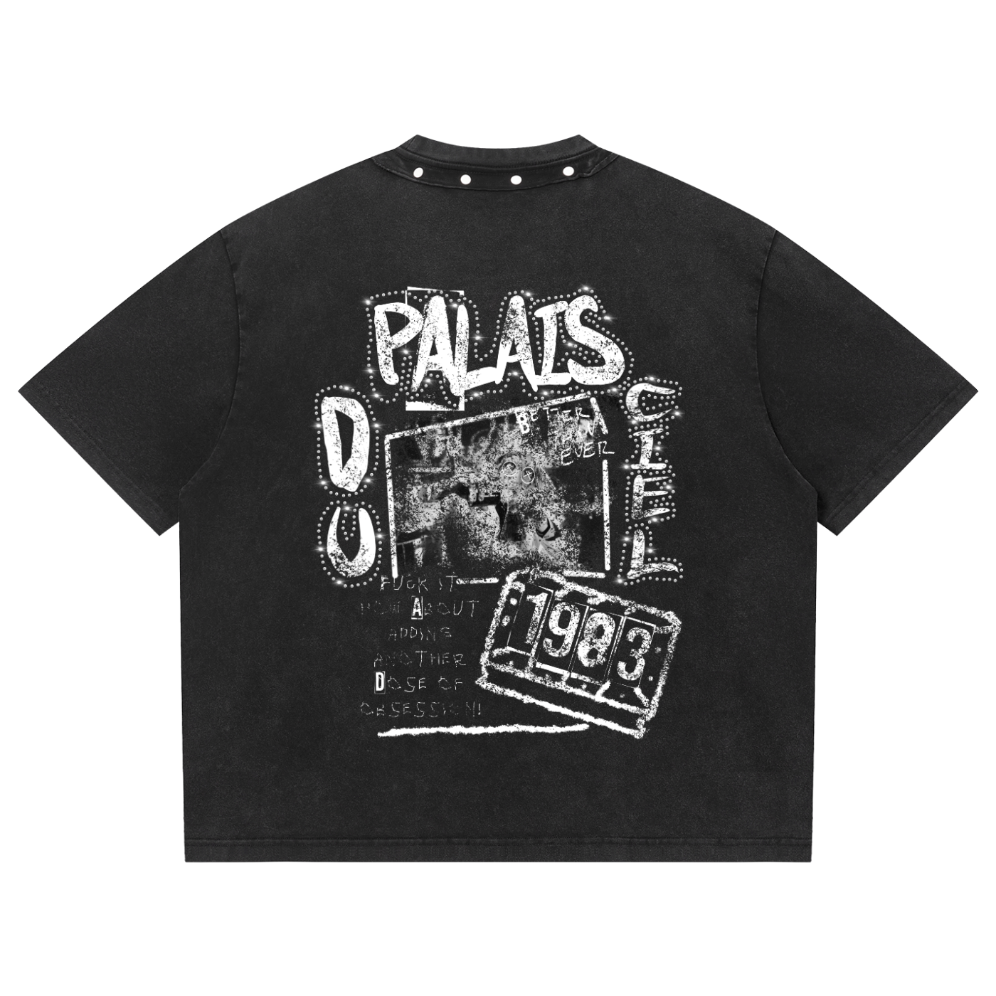 A ALL STUDDED NECK HEAVEN OR HELL / PALAIS DU CIEL T-SHIRT