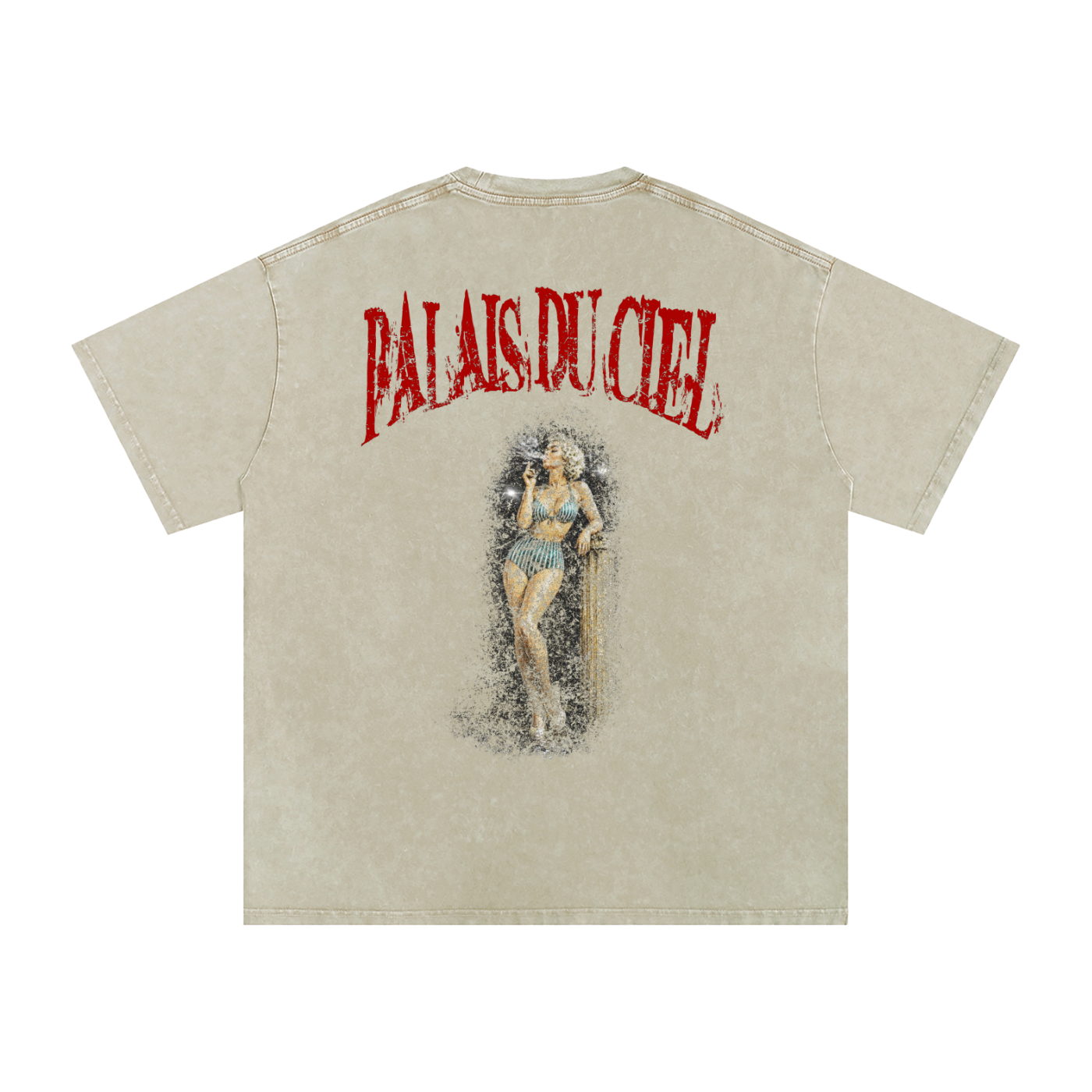 A ACTUAL MODEL SMOKING WASHED T-SHIRT