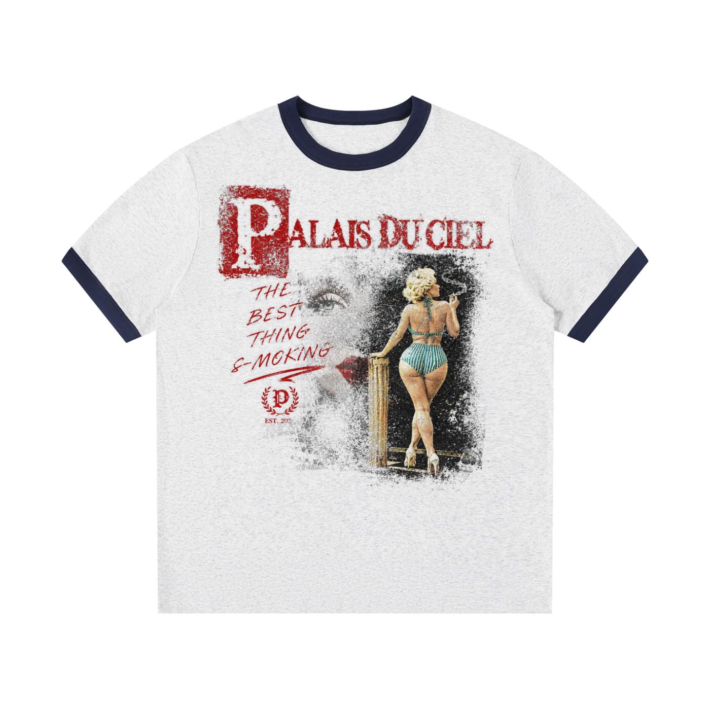 A ACTUAL MODEL SMOKING T-SHIRT