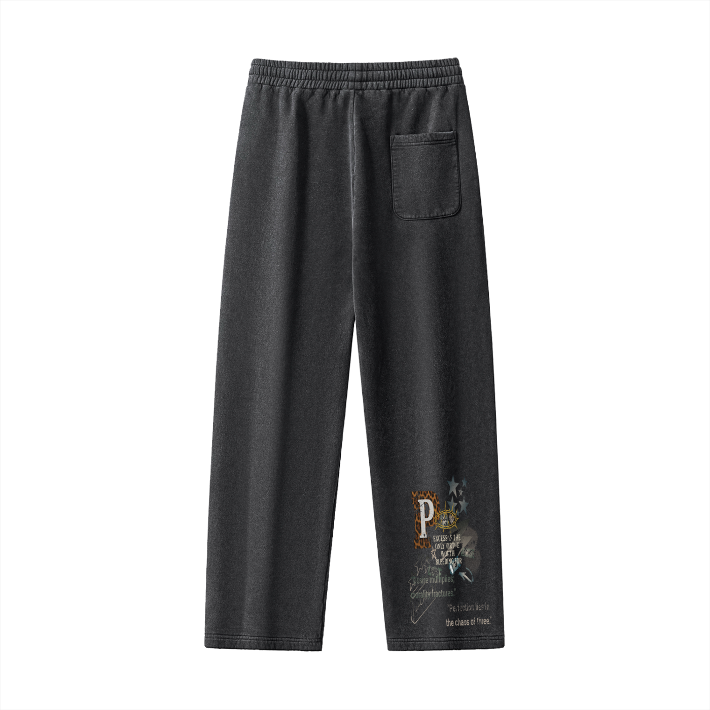 A VOULEZ-VOUS COUCHER AVEC MOI CE SOIR / PALAIS DU CIEL WASHED STRAIGHT LEG FLEECE SWEATPANTS