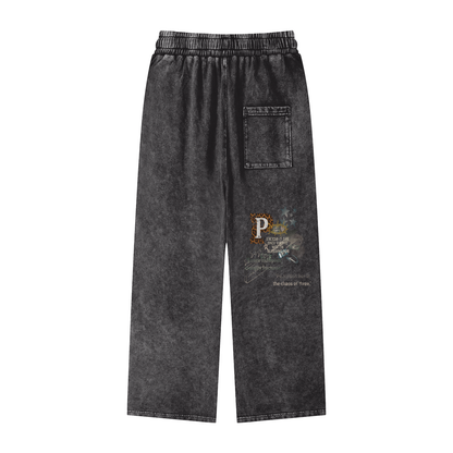 VOULEZ-VOUS COUCHER AVEC MOI CE SOIR WASHED STRAIGHT LEG SWEATPANTS