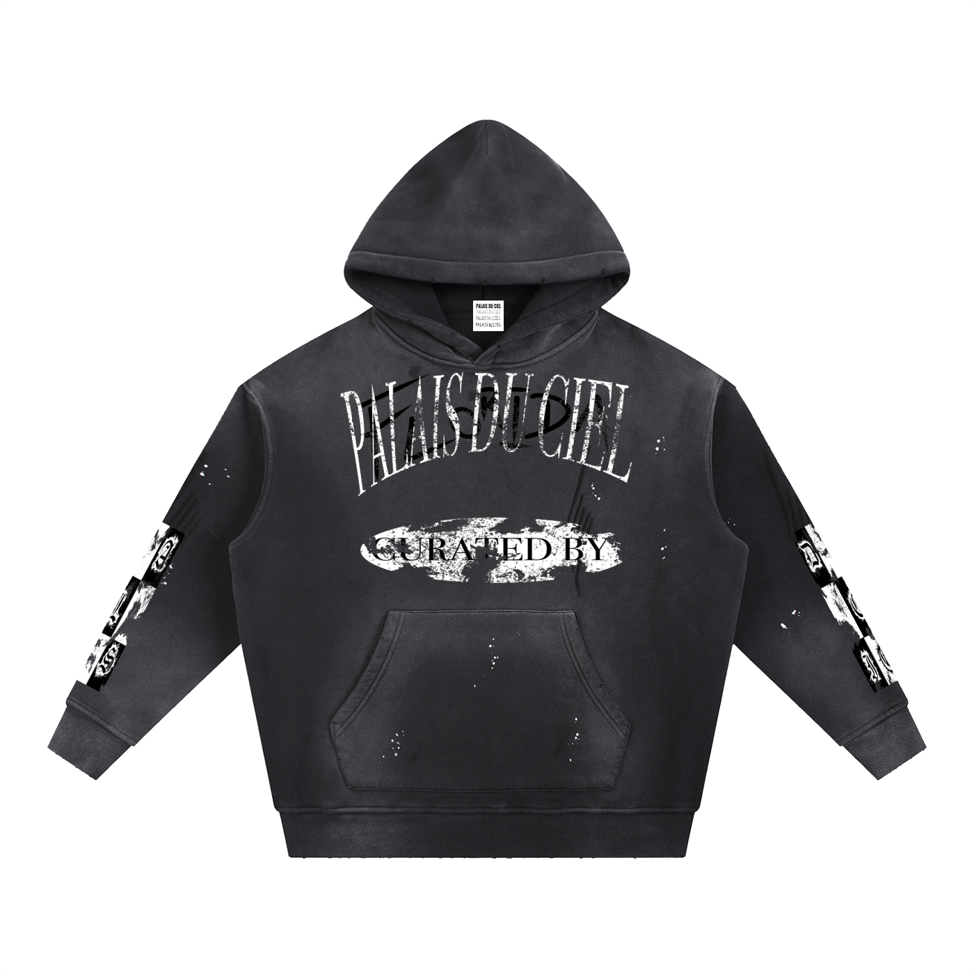 A ACID WASH CHECKERBOARD / PALAIS DU CIEL HOODIE