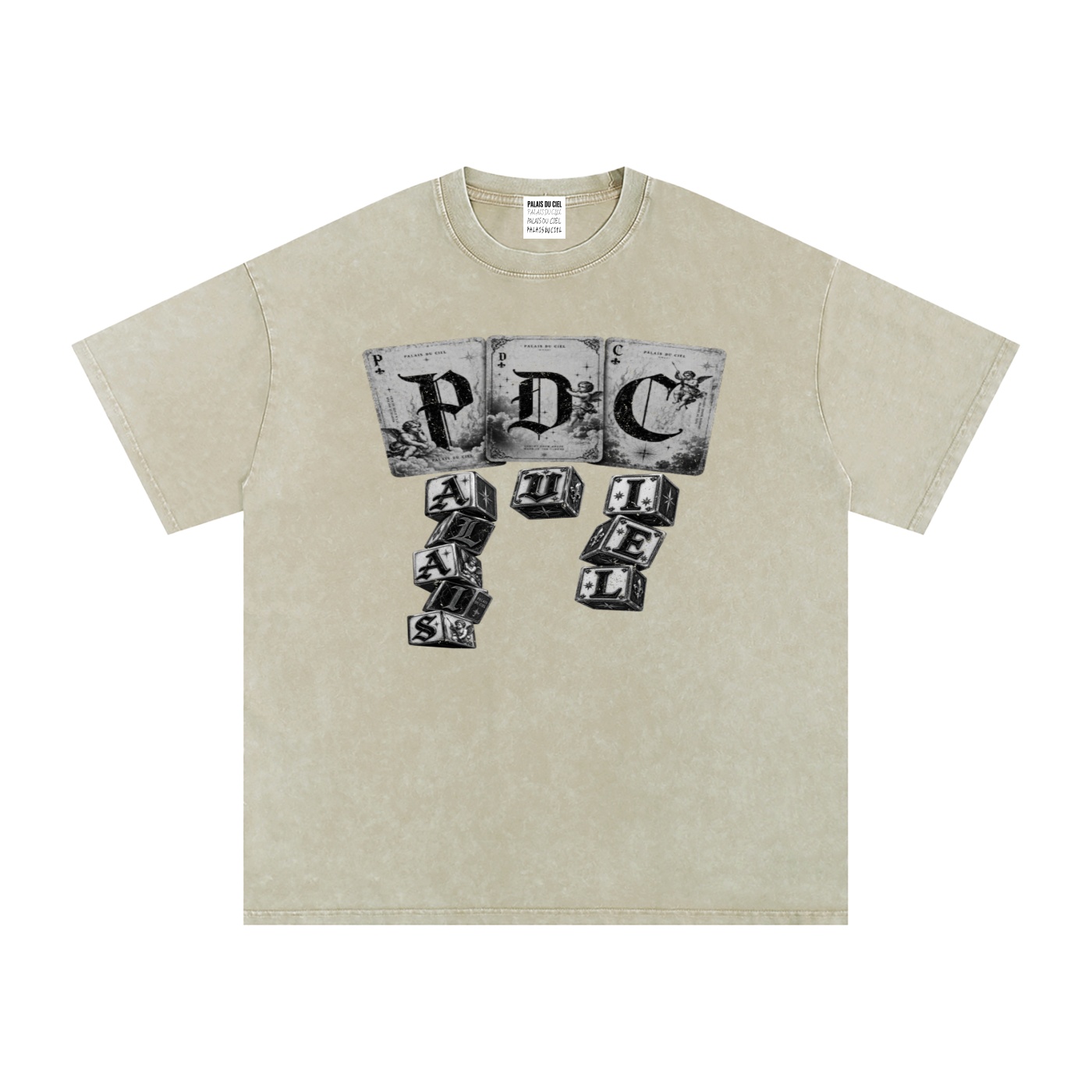 PLAY YOUR PALAIS DU CIEL CARDS RIGHT OVERSIZED WASHED T-SHIRT