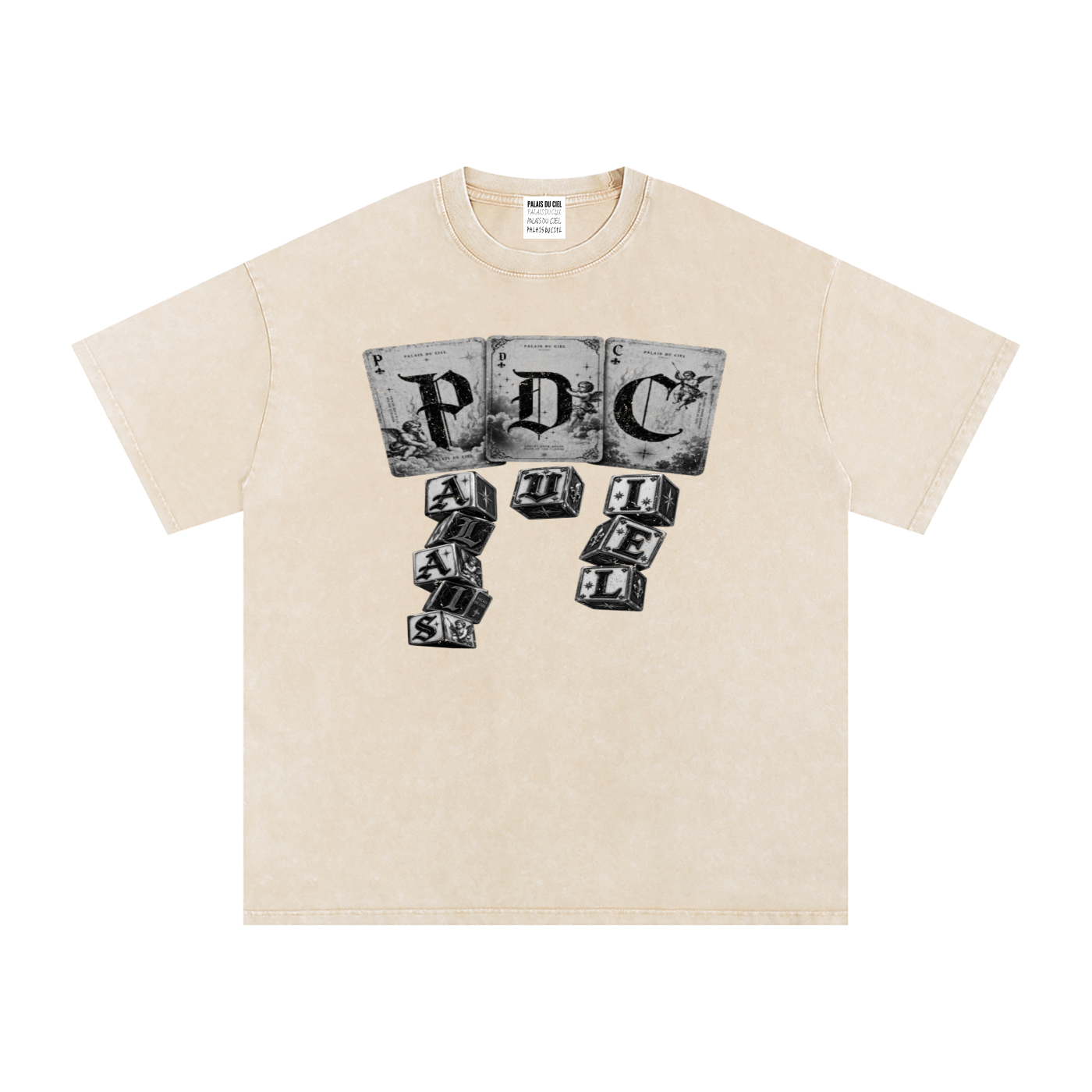 PLAY YOUR PALAIS DU CIEL CARDS RIGHT OVERSIZED WASHED T-SHIRT
