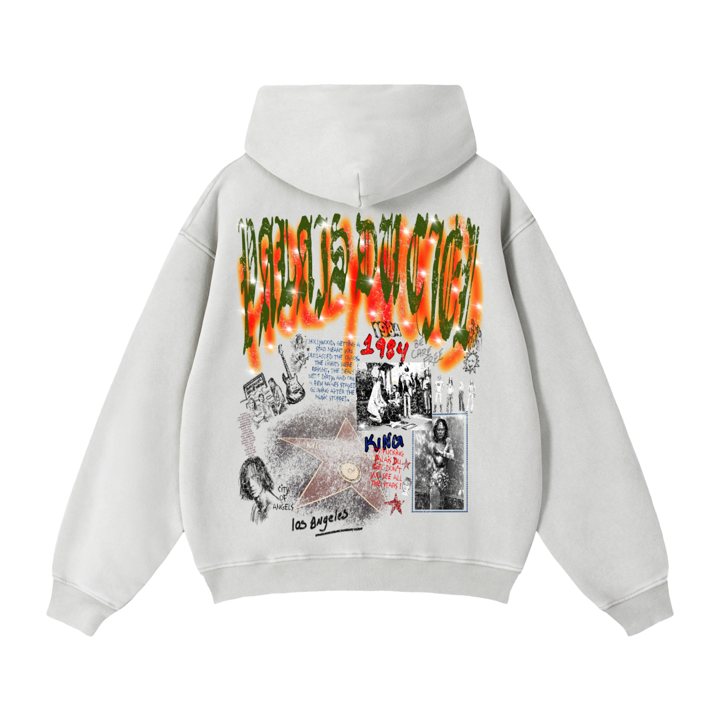 A AWESOME TOUR OF HOLLYWOOD / PALAIS DU CIEL BOXY WASHED ZIP-UP HOODIE