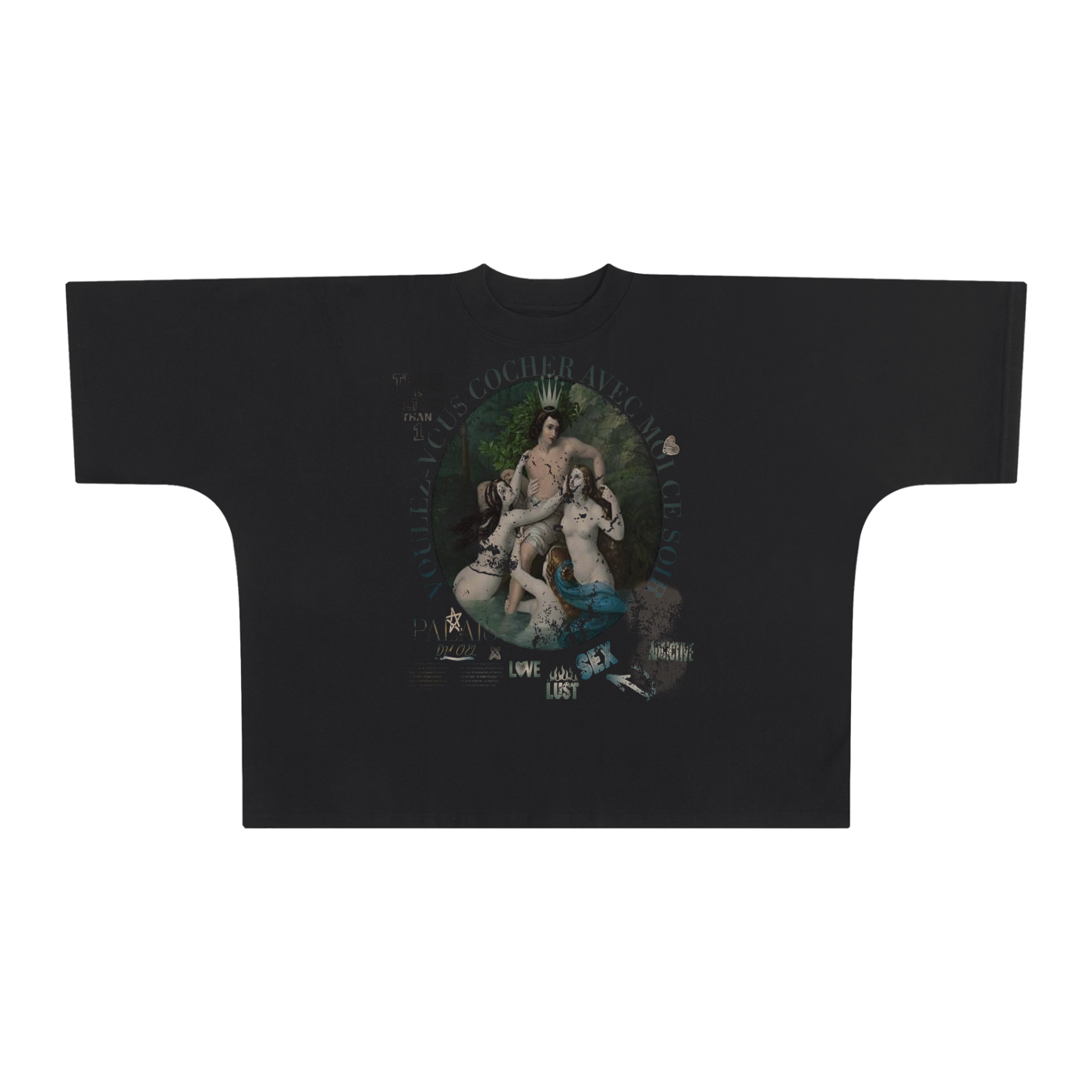 A VOULEZ-VOUS COUCHER AVEC MOI CE SOIR / PALAIS DU CIEL WASHED BOXY T- SHIRT