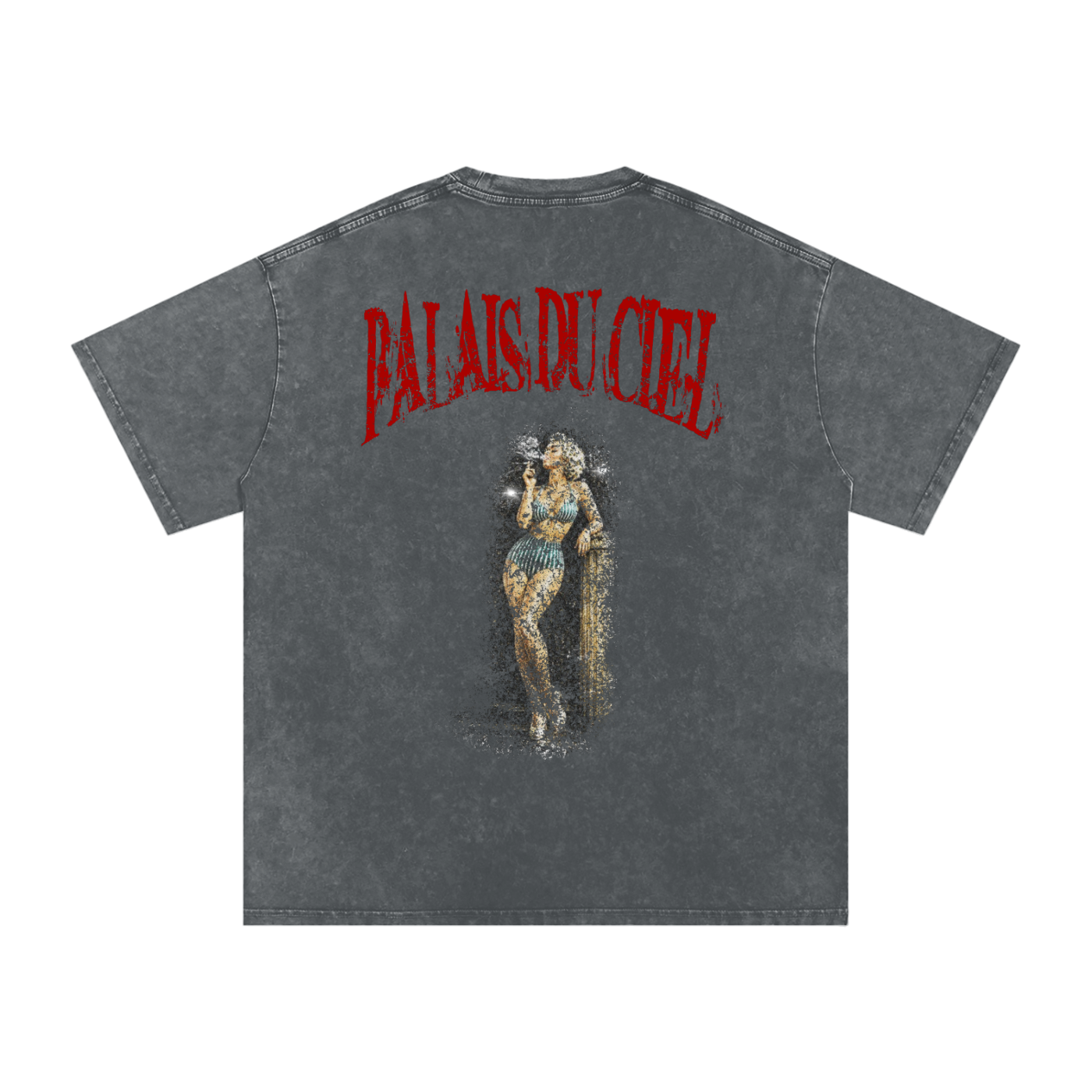 A ACTUAL MODEL SMOKING WASHED T-SHIRT