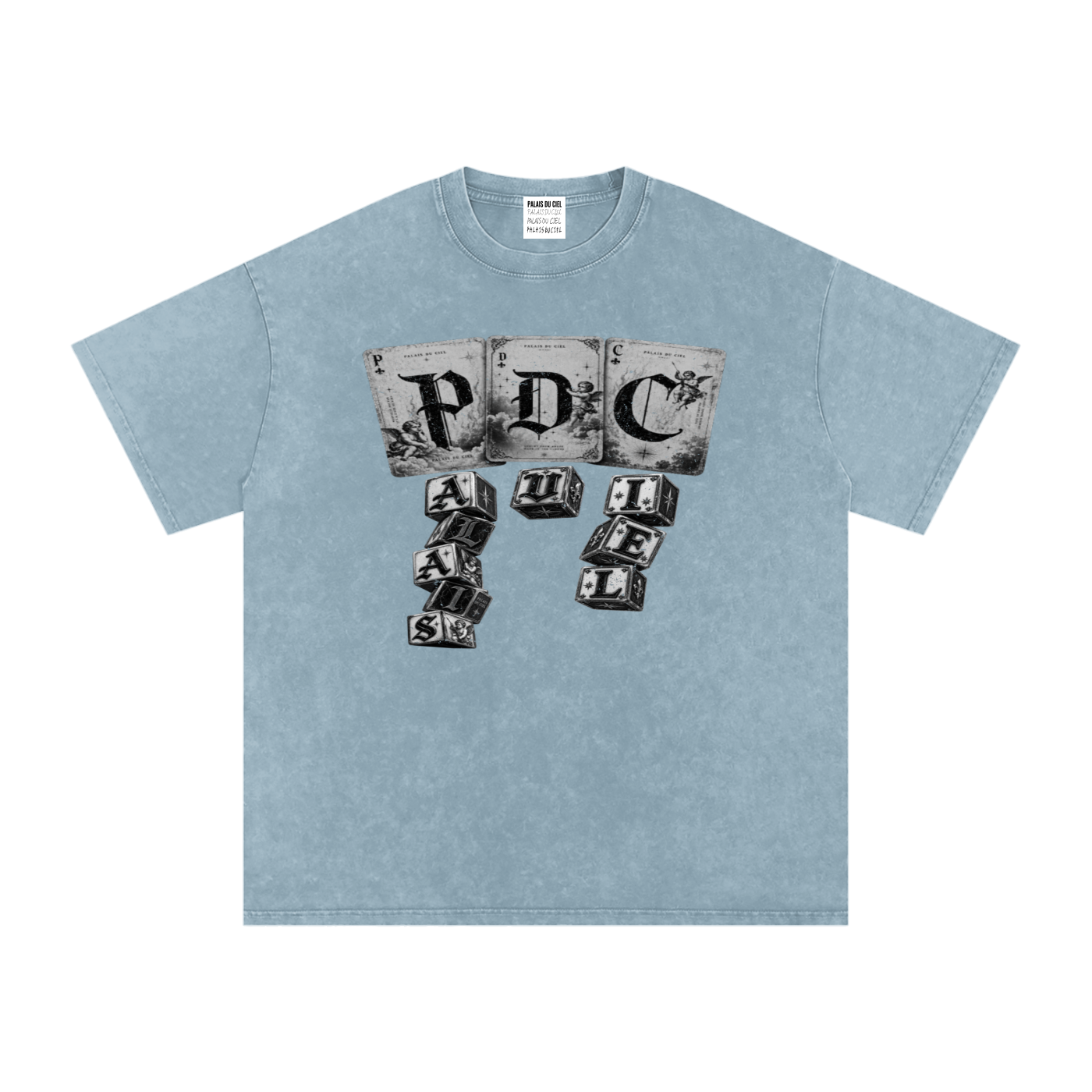 PLAY YOUR PALAIS DU CIEL CARDS RIGHT OVERSIZED WASHED T-SHIRT