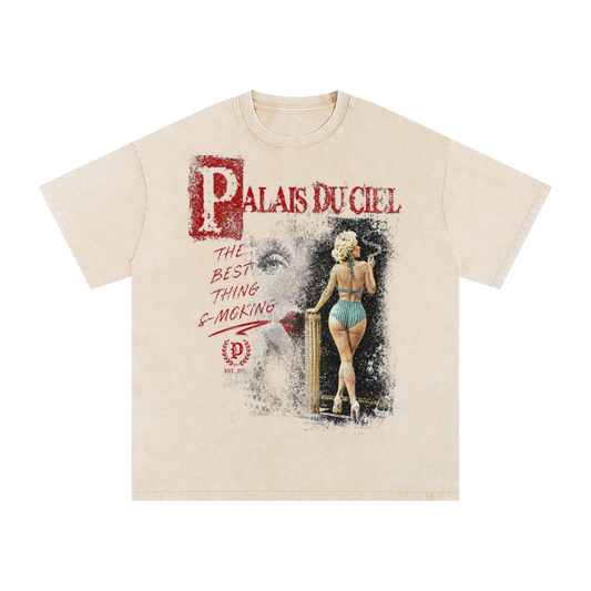 A ACTUAL MODEL SMOKING WASHED T-SHIRT