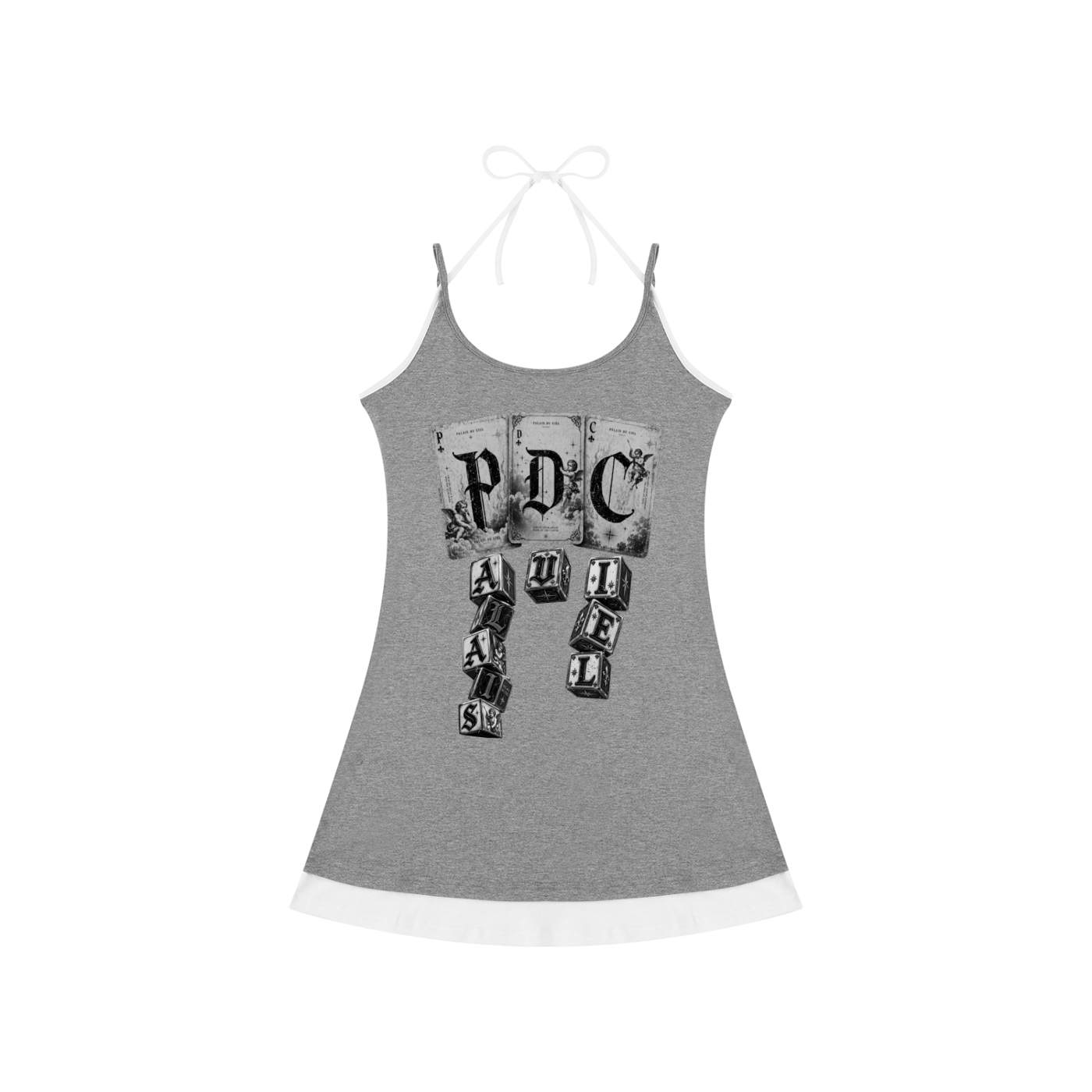PLAY YOUR PALAIS DU CIEL CARDS RIGHT SLEEVELESS DRESS