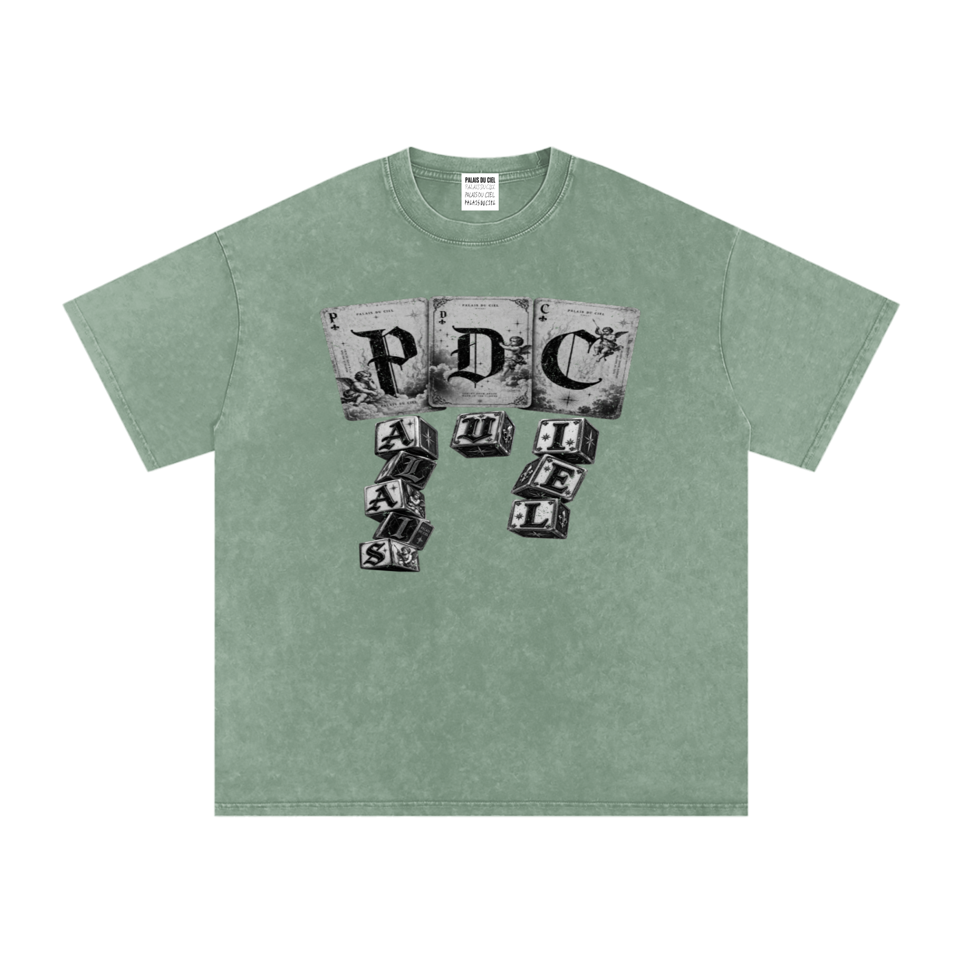 PLAY YOUR PALAIS DU CIEL CARDS RIGHT OVERSIZED WASHED T-SHIRT