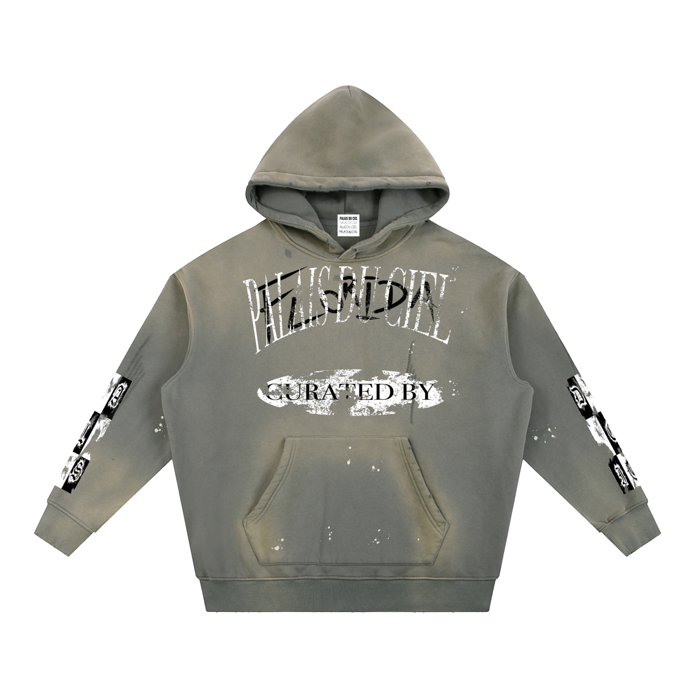 A ACID WASH CHECKERBOARD / PALAIS DU CIEL HOODIE