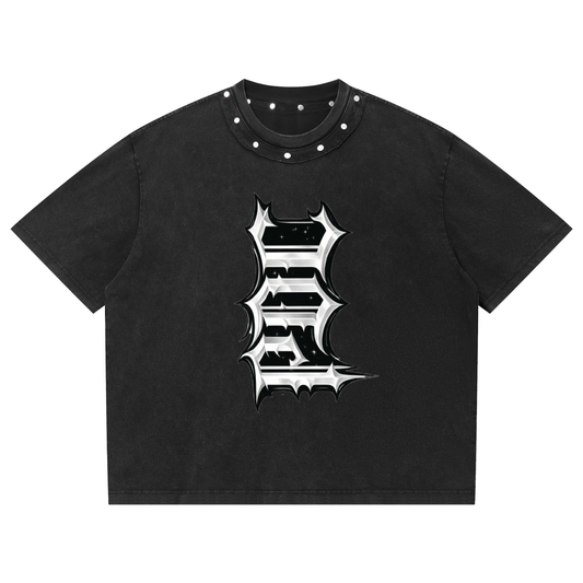A ALL STUDDED NECK MIXED EMOTIONS / PALAIS DU CIEL T-SHIRT