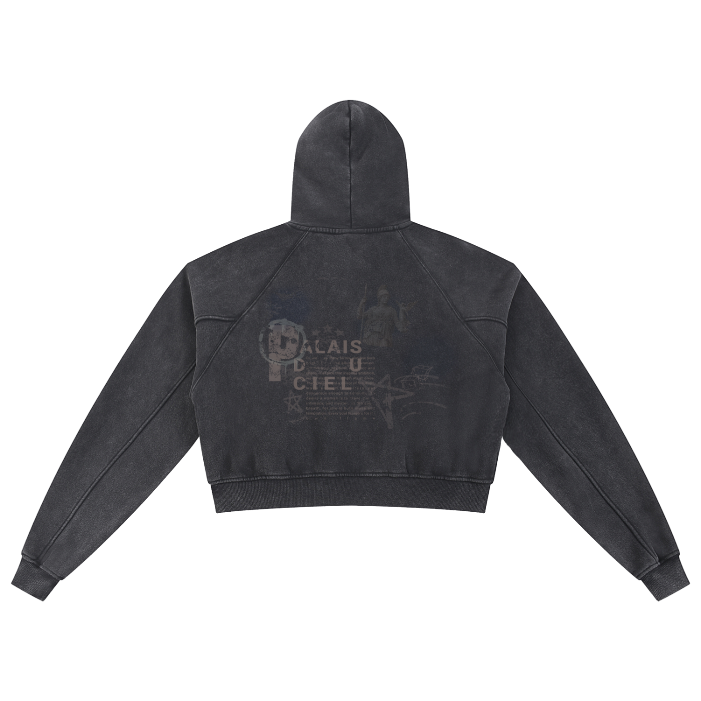 A MÉNAGE À QUATRE / PALAIS DU CIEL WASHED CROP TOP HOODIE