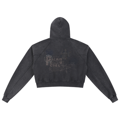 MÉNAGE À QUATRE WASHED CROP TOP HOODIE