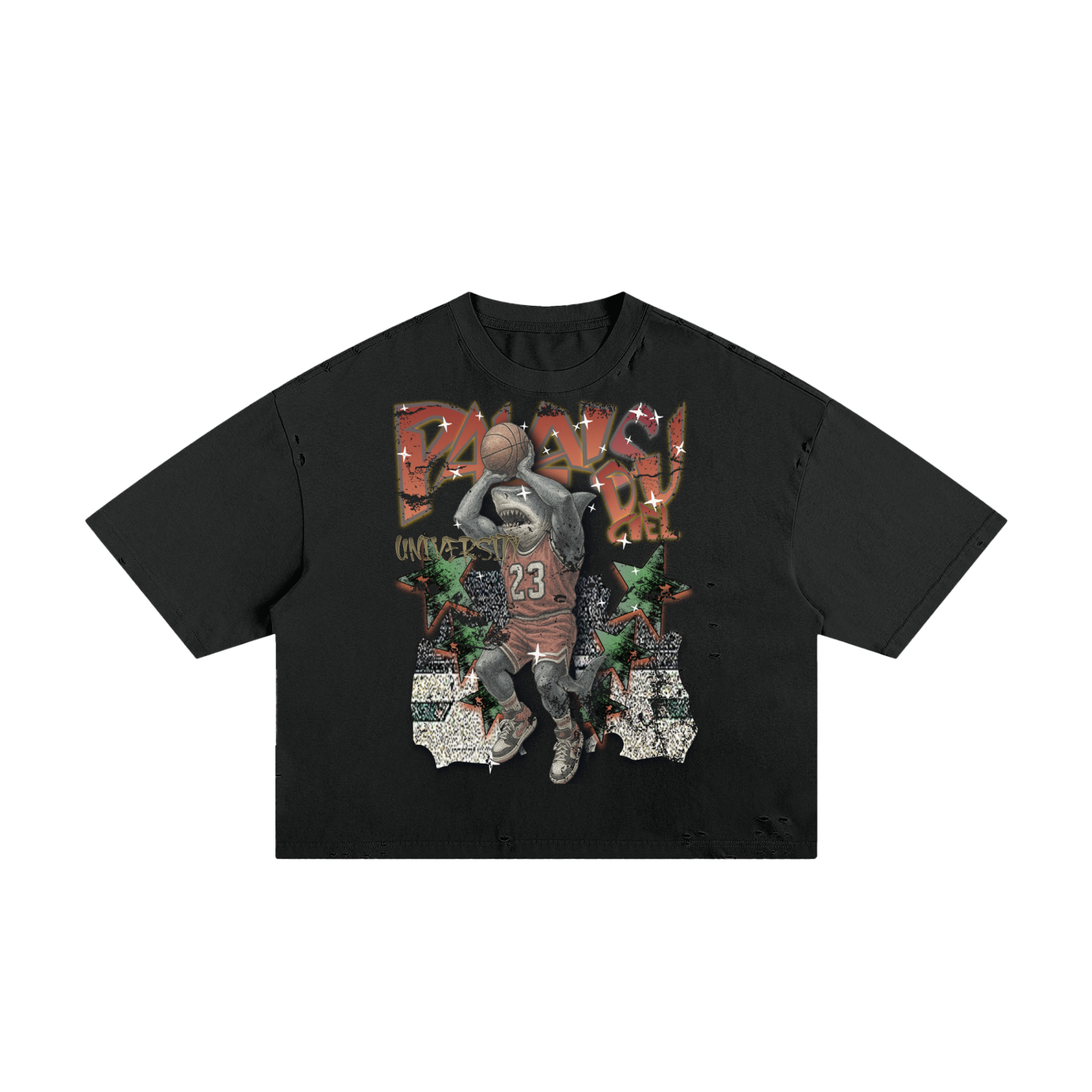 A SHARK PLAYING BASKETBALL / PALAIS DU CIEL T- SHIRT