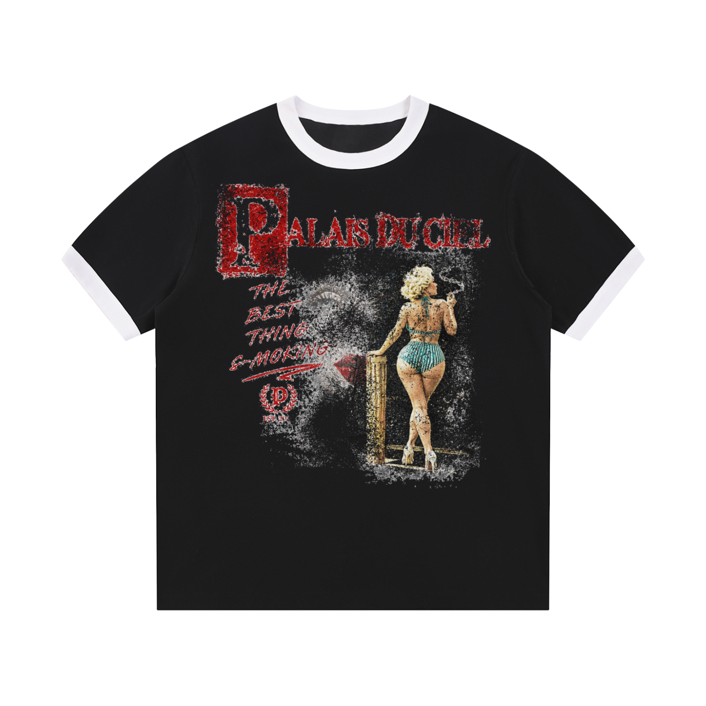 A ACTUAL MODEL SMOKING T-SHIRT