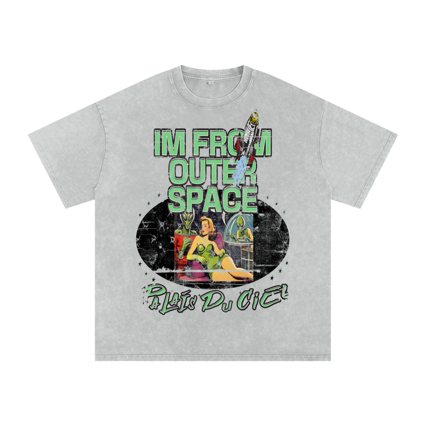 A I'm From Outer Space/ PALAIS DU CIEL Oversized Washed - T-shirt
