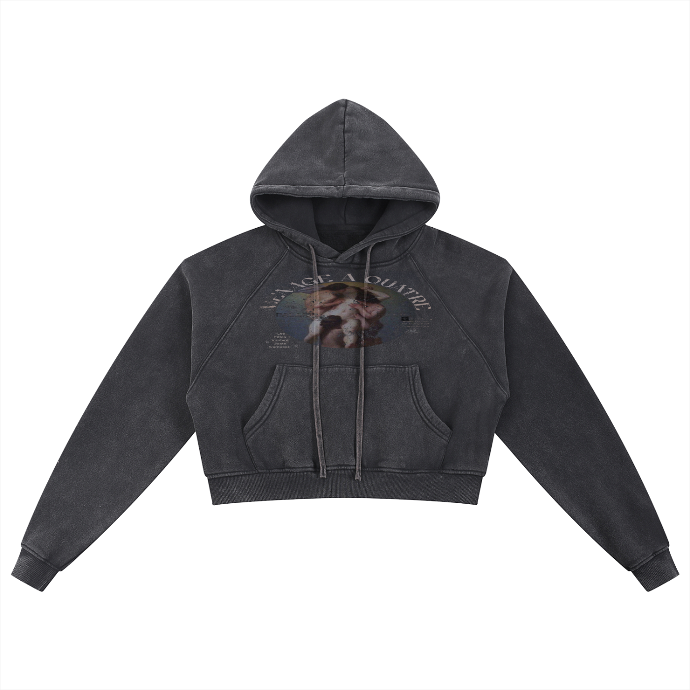 A MÉNAGE À QUATRE / PALAIS DU CIEL WASHED CROP TOP HOODIE