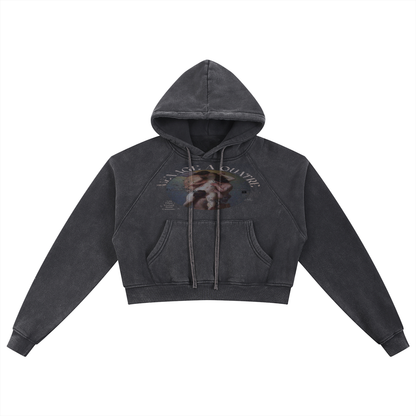 MÉNAGE À QUATRE WASHED CROP TOP HOODIE