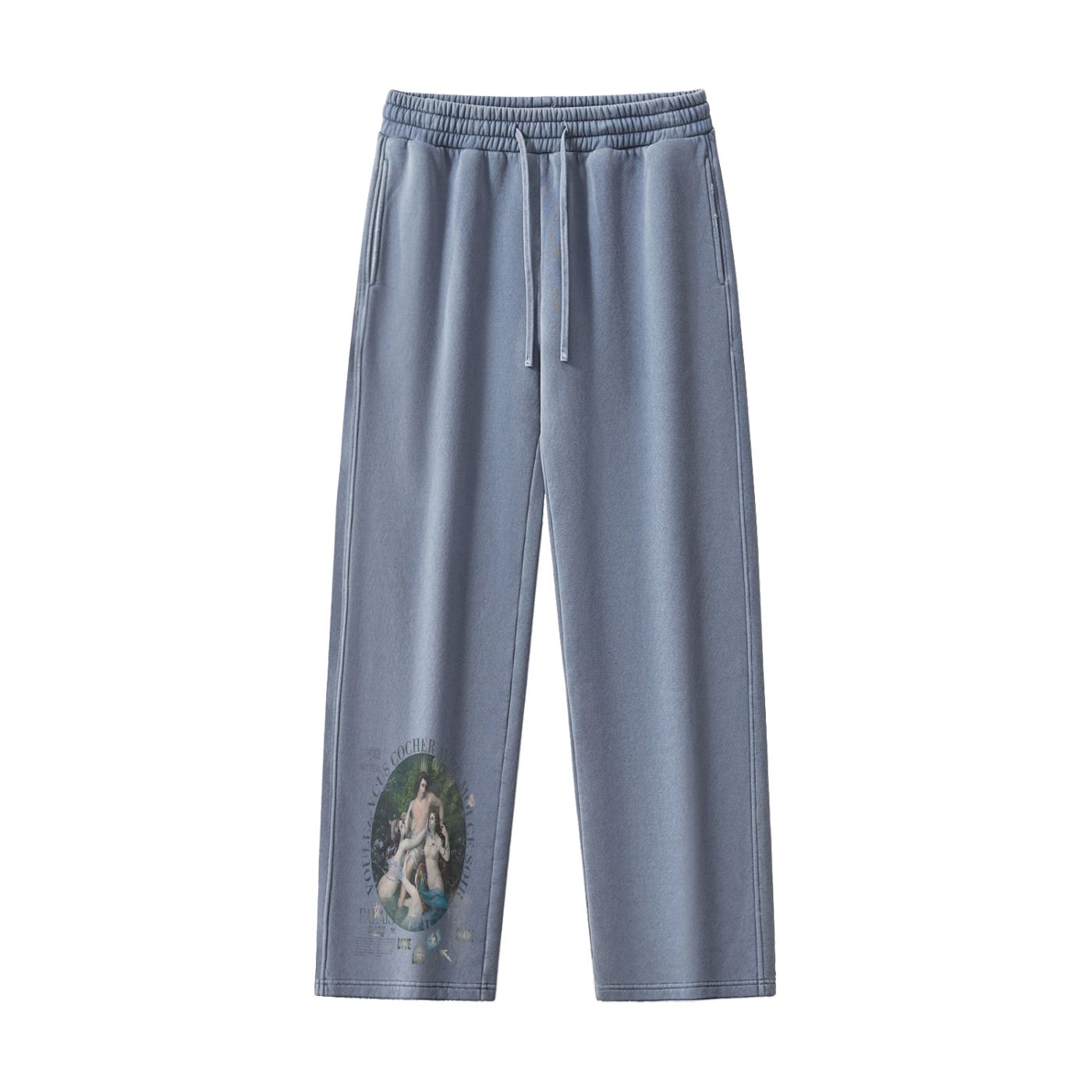 A VOULEZ-VOUS COUCHER AVEC MOI CE SOIR / PALAIS DU CIEL WASHED STRAIGHT LEG FLEECE SWEATPANTS