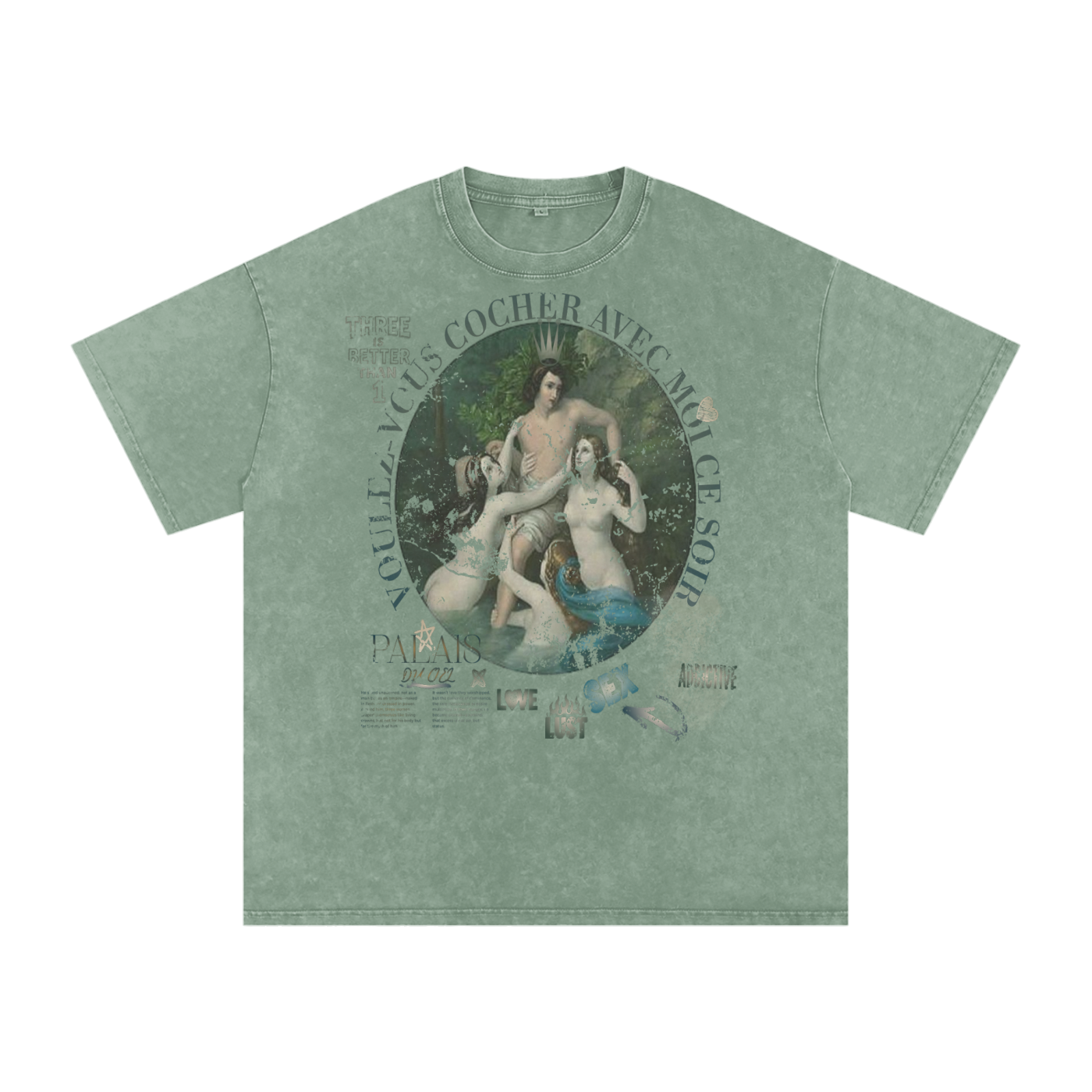 A VOULEZ-VOUS COUCHER AVEC MOI CE SOIR / PALAIS DU CIEL WASHED T- SHIRT