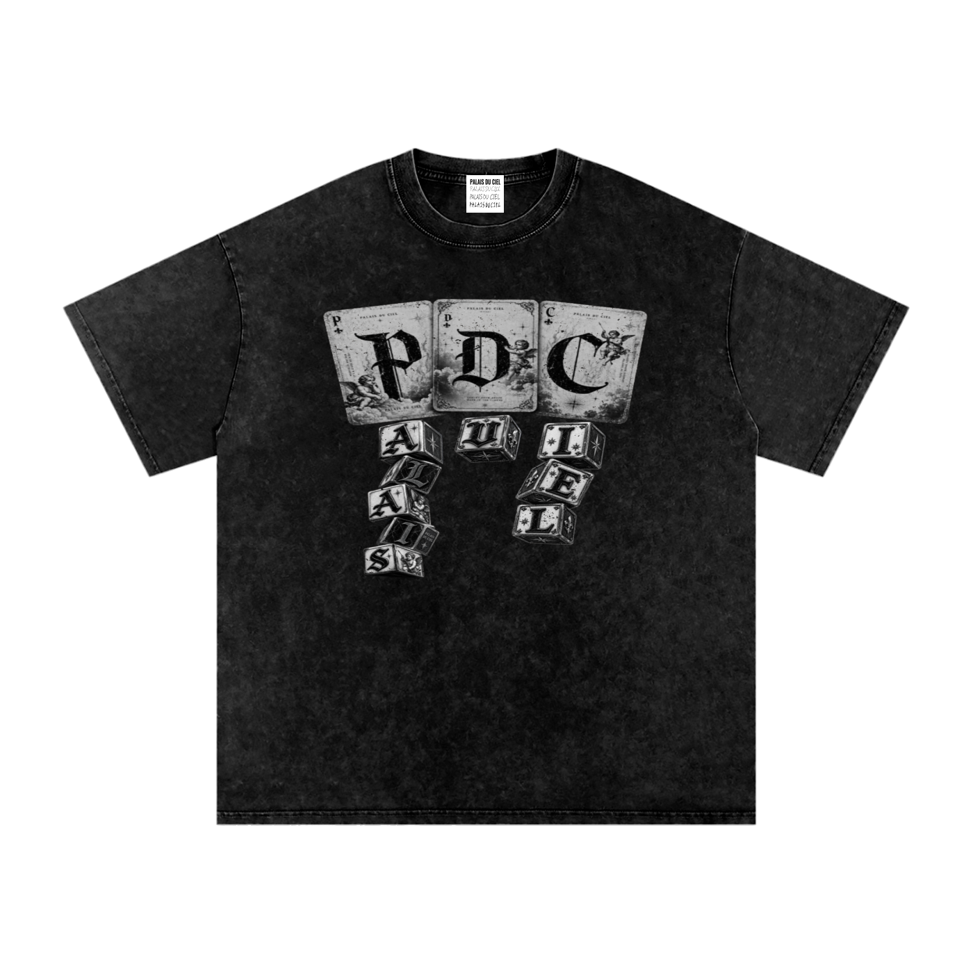 PLAY YOUR PALAIS DU CIEL CARDS RIGHT OVERSIZED WASHED T-SHIRT