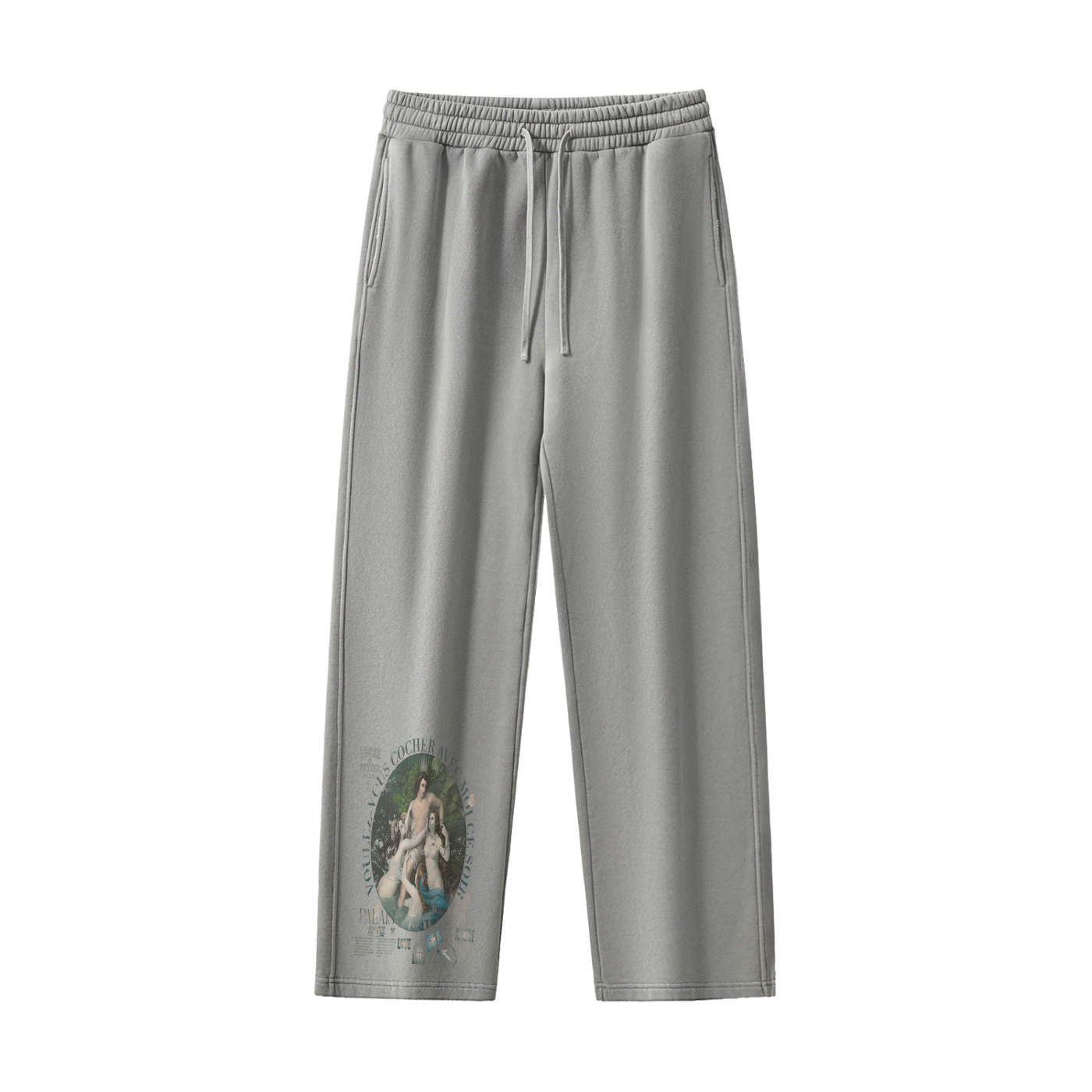 A VOULEZ-VOUS COUCHER AVEC MOI CE SOIR / PALAIS DU CIEL WASHED STRAIGHT LEG FLEECE SWEATPANTS
