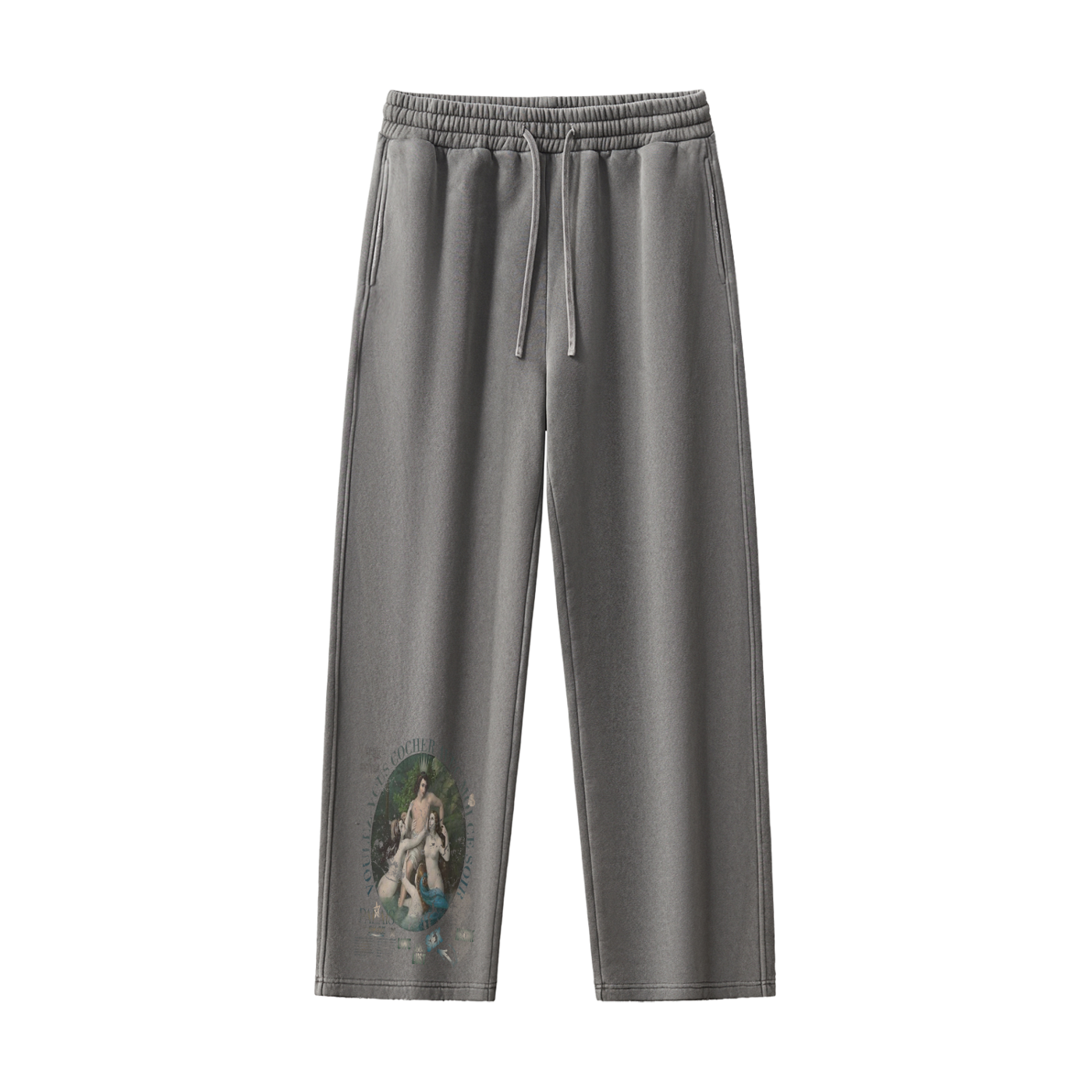 A VOULEZ-VOUS COUCHER AVEC MOI CE SOIR / PALAIS DU CIEL WASHED STRAIGHT LEG FLEECE SWEATPANTS