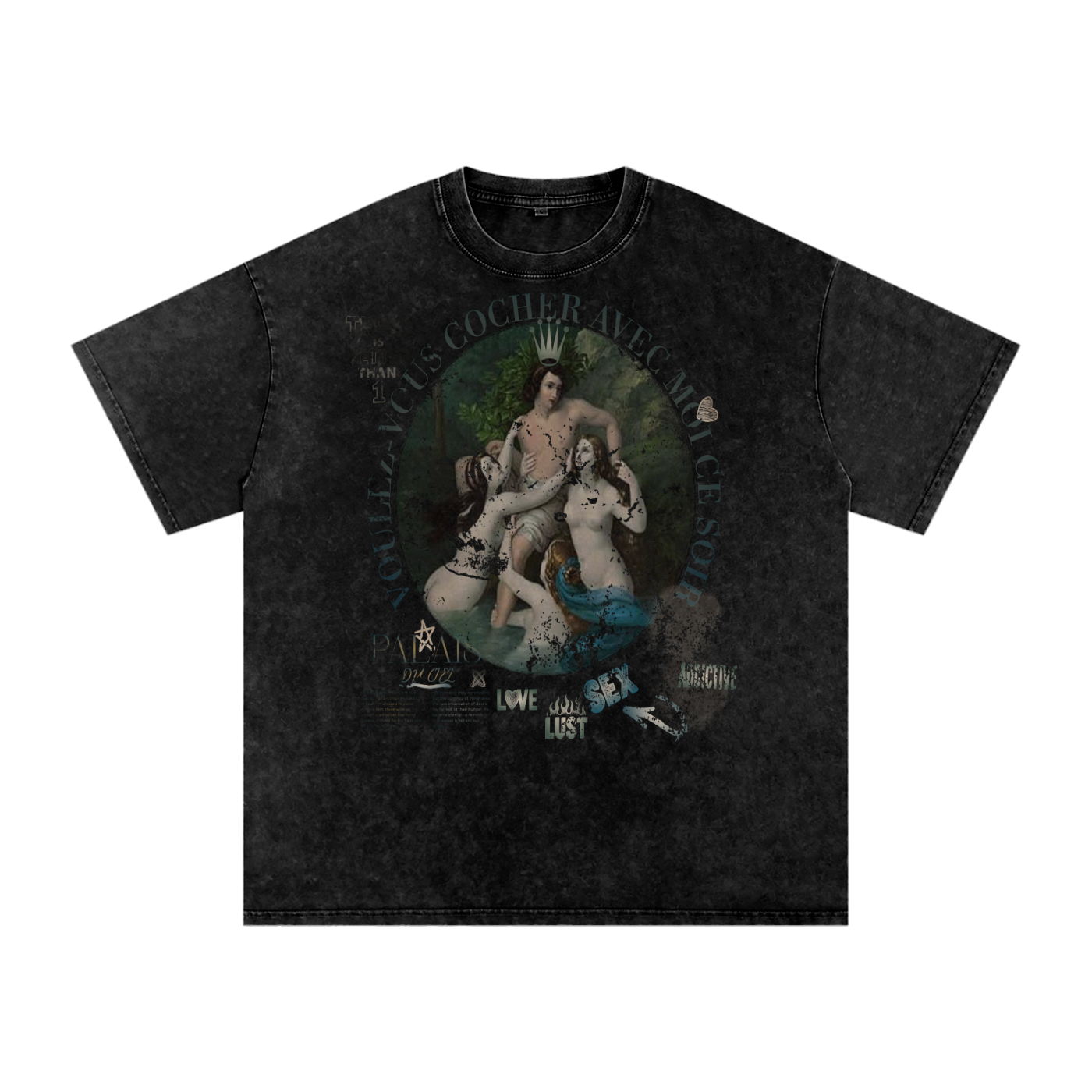 A VOULEZ-VOUS COUCHER AVEC MOI CE SOIR / PALAIS DU CIEL WASHED T- SHIRT