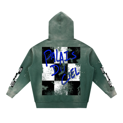 ACID WASH CHECKERBOARD HOODIE