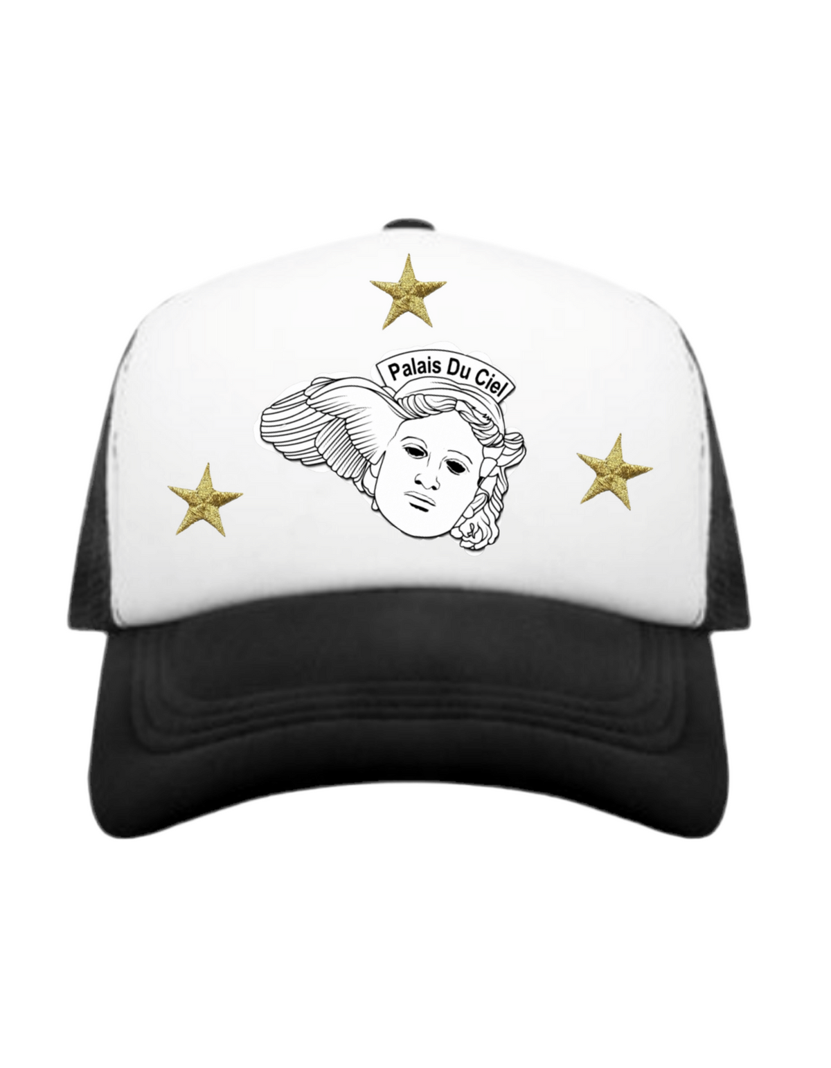 Black and White Palais Du Ciel Trucker Hat