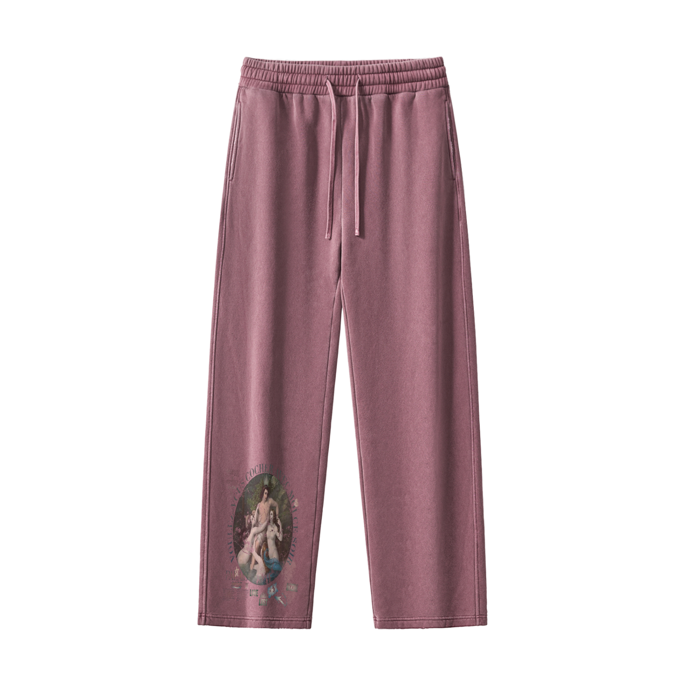 A VOULEZ-VOUS COUCHER AVEC MOI CE SOIR / PALAIS DU CIEL WASHED STRAIGHT LEG FLEECE SWEATPANTS