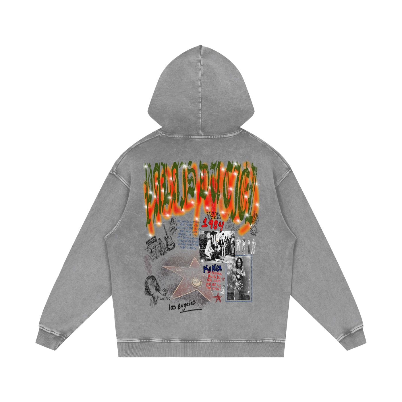 A AWESOME TOUR OF HOLLYWOOD / PALAIS DU CIEL SNOW WASHED HOODIE