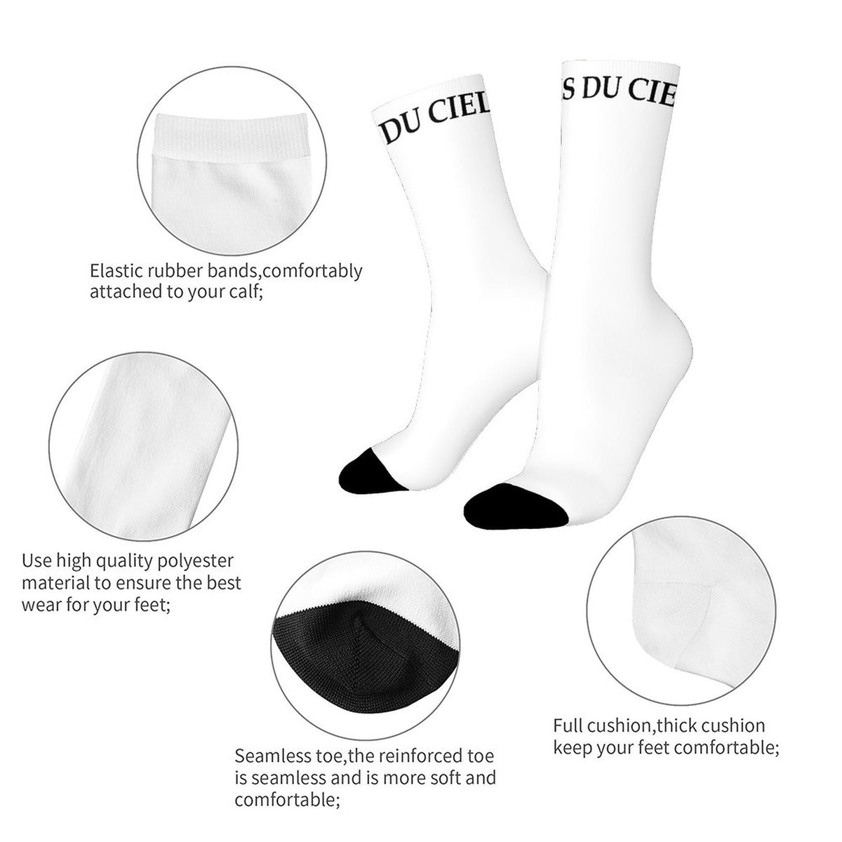 WHITE SIGNATURE CIEL SOCKS