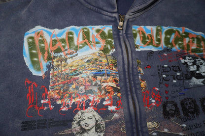TOUR OF HOLLYWOOD BOXY WASHED ZIP-UP HOODIE