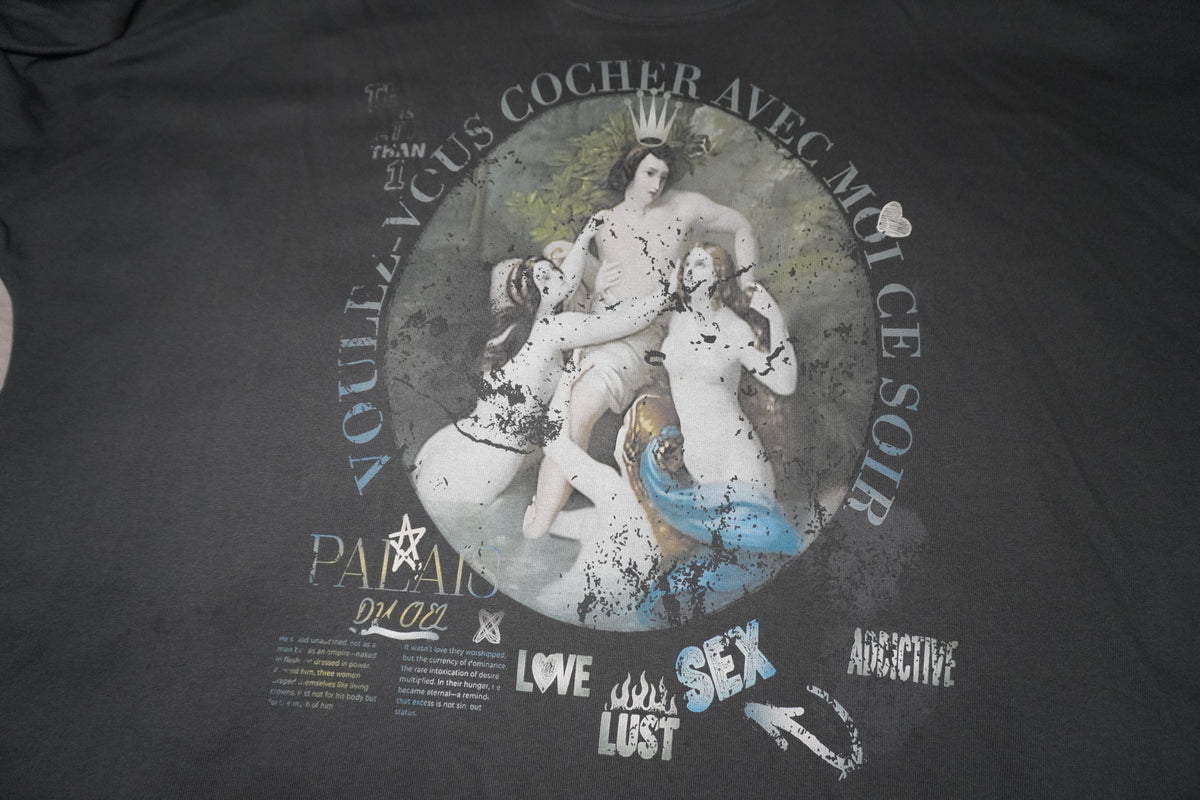 VOULEZ-VOUS COUCHER AVEC MOI CE SOIR WASHED BOXY T- SHIRT