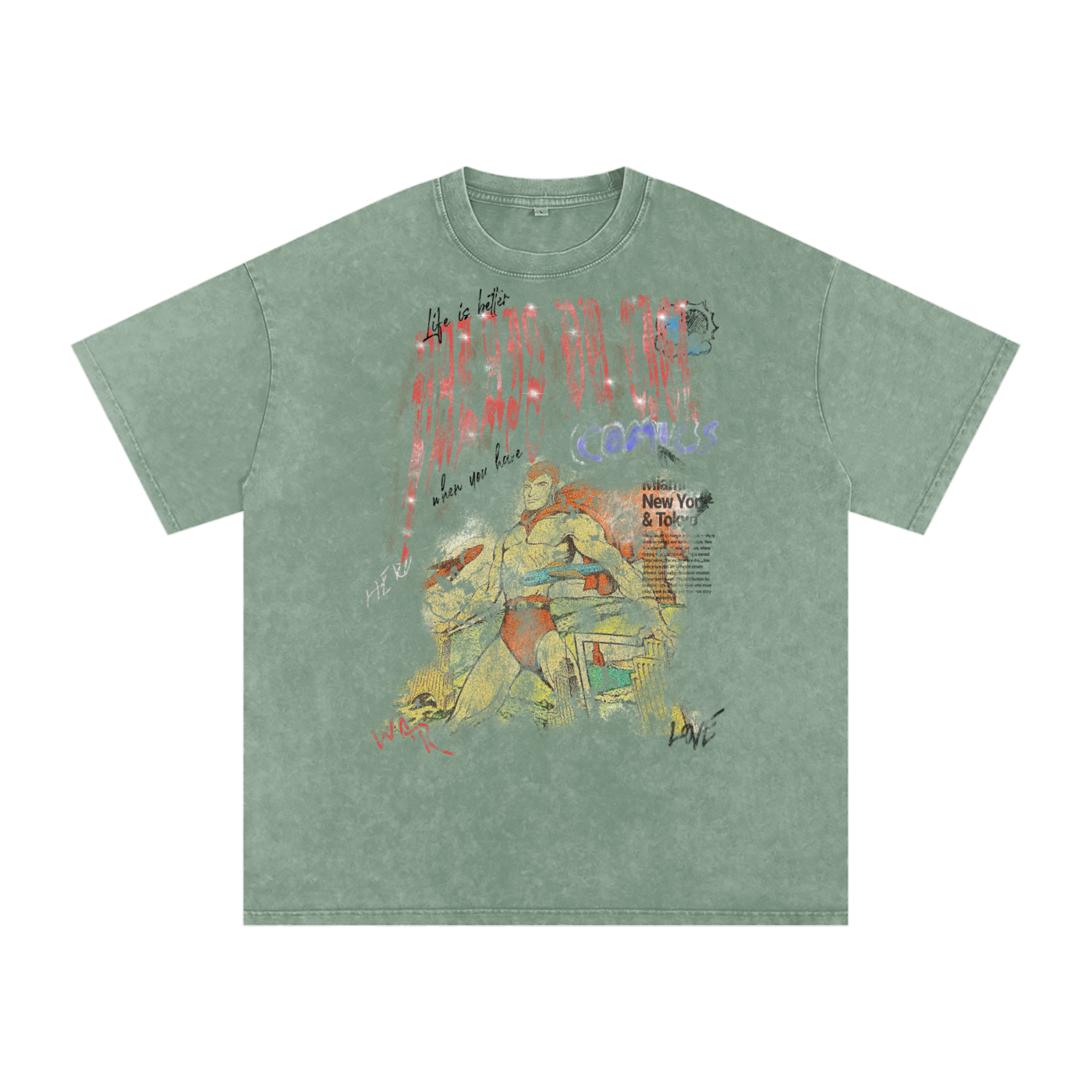 A AWESOME SUPERHERO FIGHTING CRIME / PALAIS DU CIEL T-SHIRT