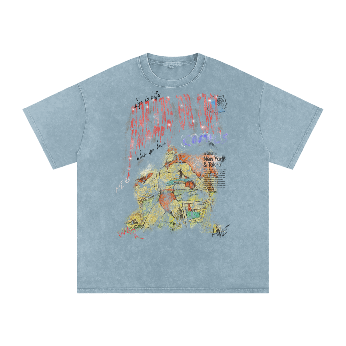 A AWESOME SUPERHERO FIGHTING CRIME / PALAIS DU CIEL T-SHIRT