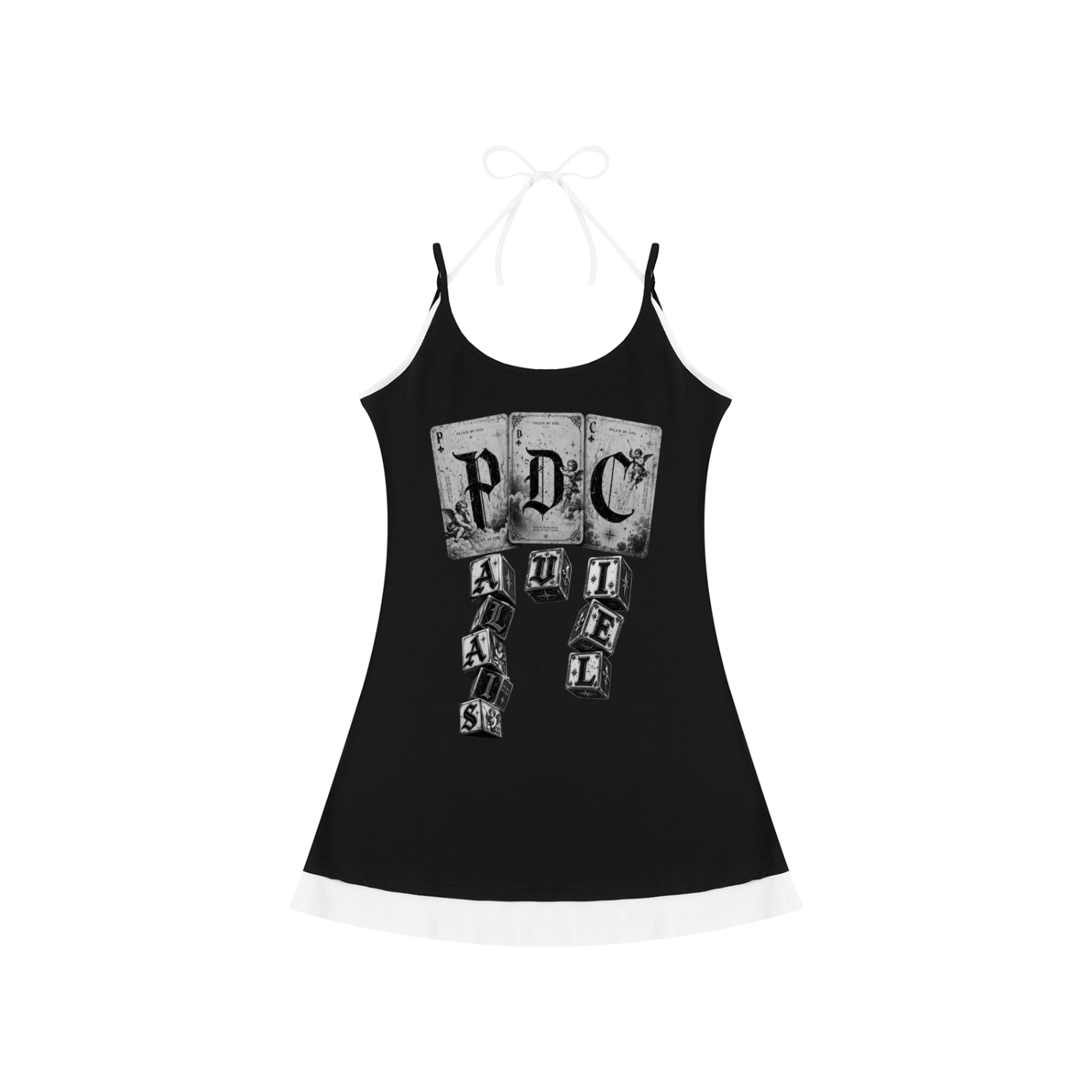PLAY YOUR PALAIS DU CIEL CARDS RIGHT SLEEVELESS DRESS