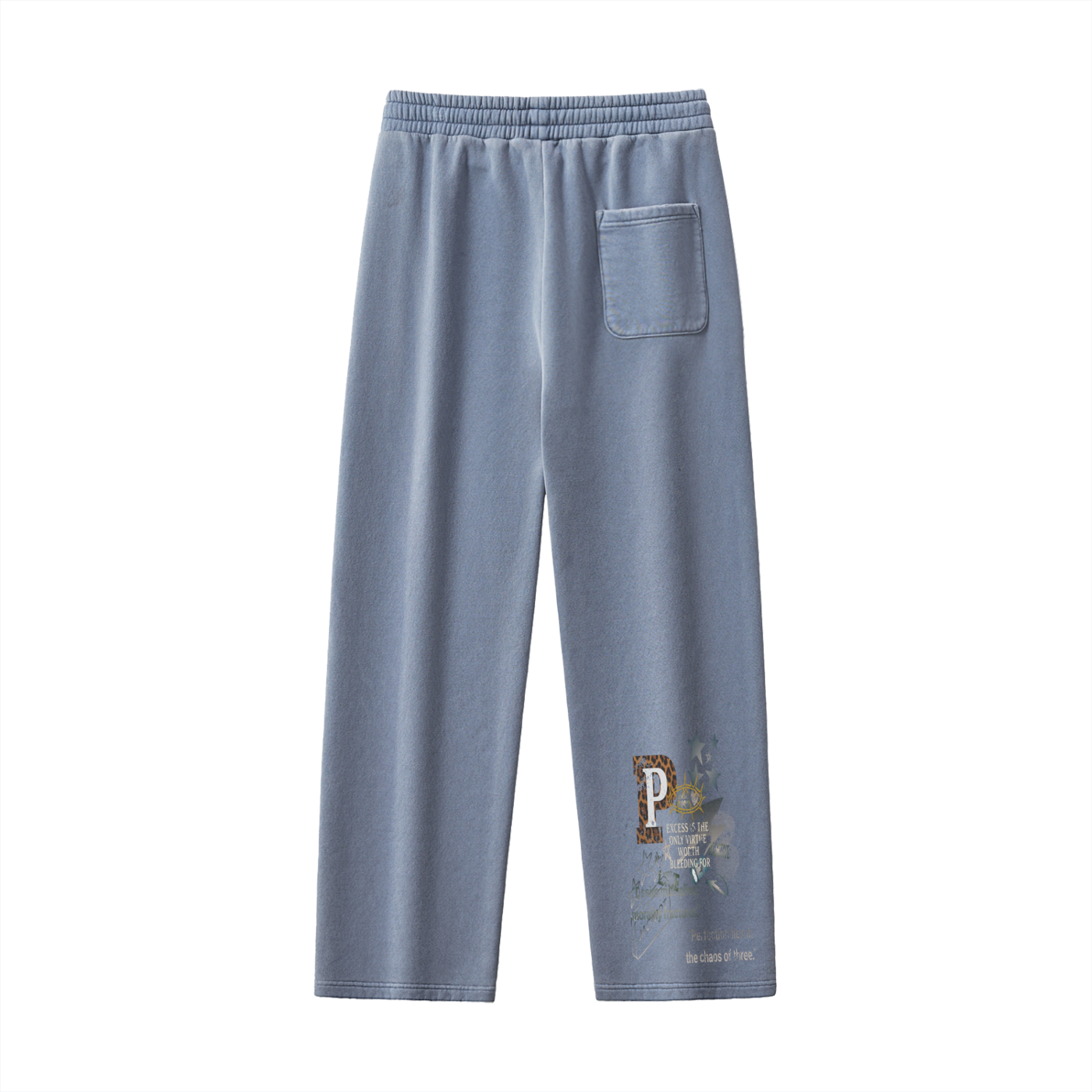 A VOULEZ-VOUS COUCHER AVEC MOI CE SOIR / PALAIS DU CIEL WASHED STRAIGHT LEG FLEECE SWEATPANTS