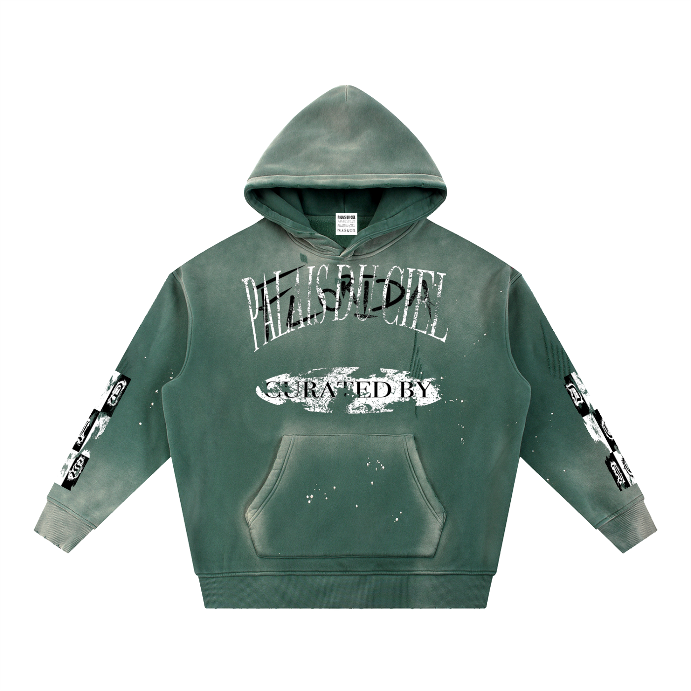 A ACID WASH CHECKERBOARD / PALAIS DU CIEL HOODIE