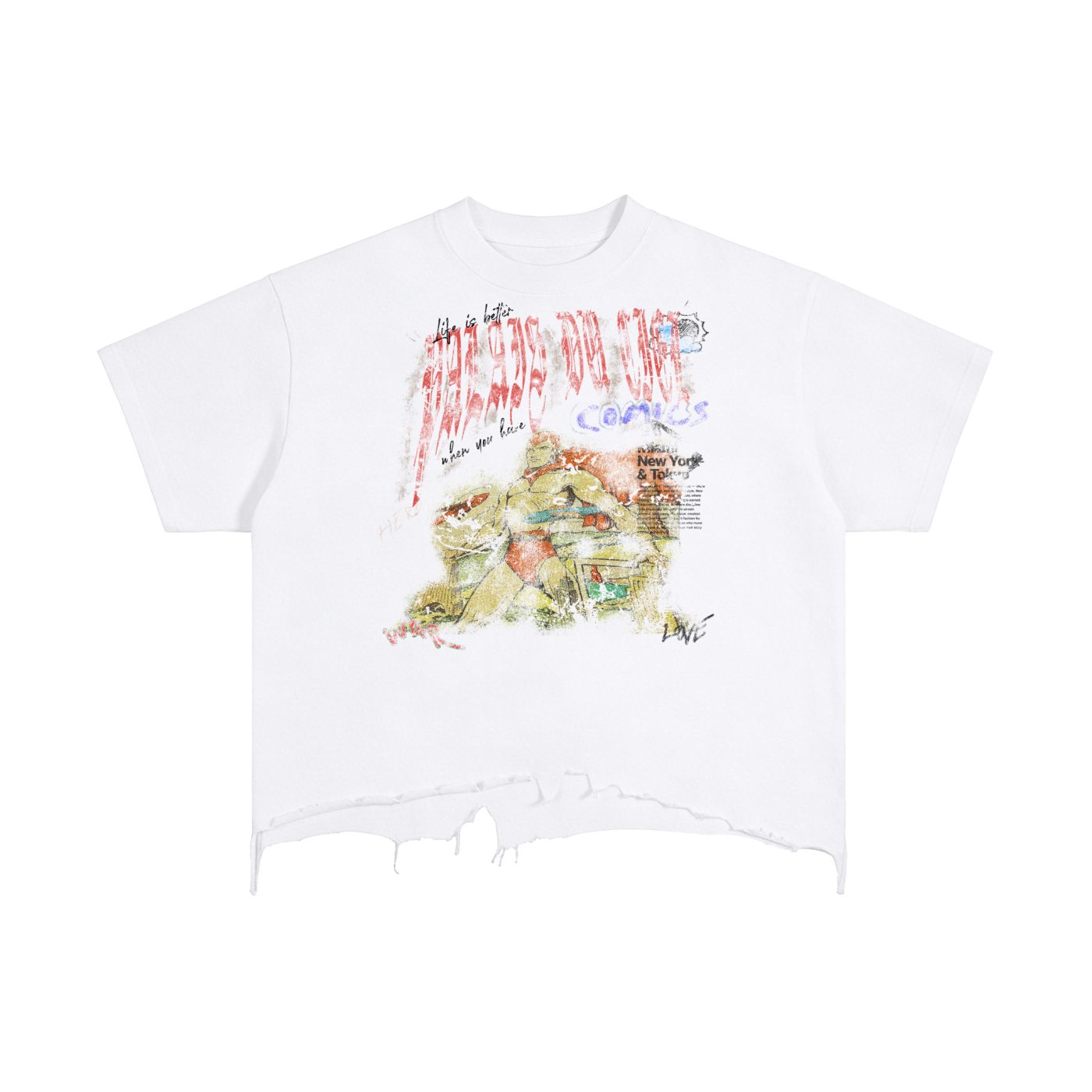 A AWESOME SUPERHERO FIGHTING CRIME / PALAIS DU CIEL BOXY T-SHIRT