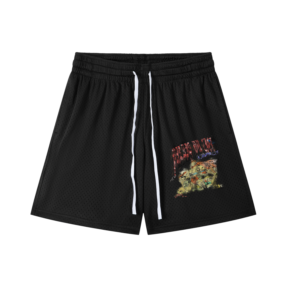 SUPERHERO FIGHTING CRIME MESH SHORTS