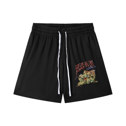SUPERHERO FIGHTING CRIME MESH SHORTS