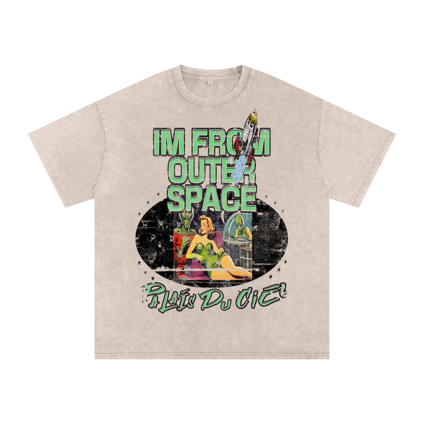 A I'm From Outer Space/ PALAIS DU CIEL Oversized Washed - T-shirt