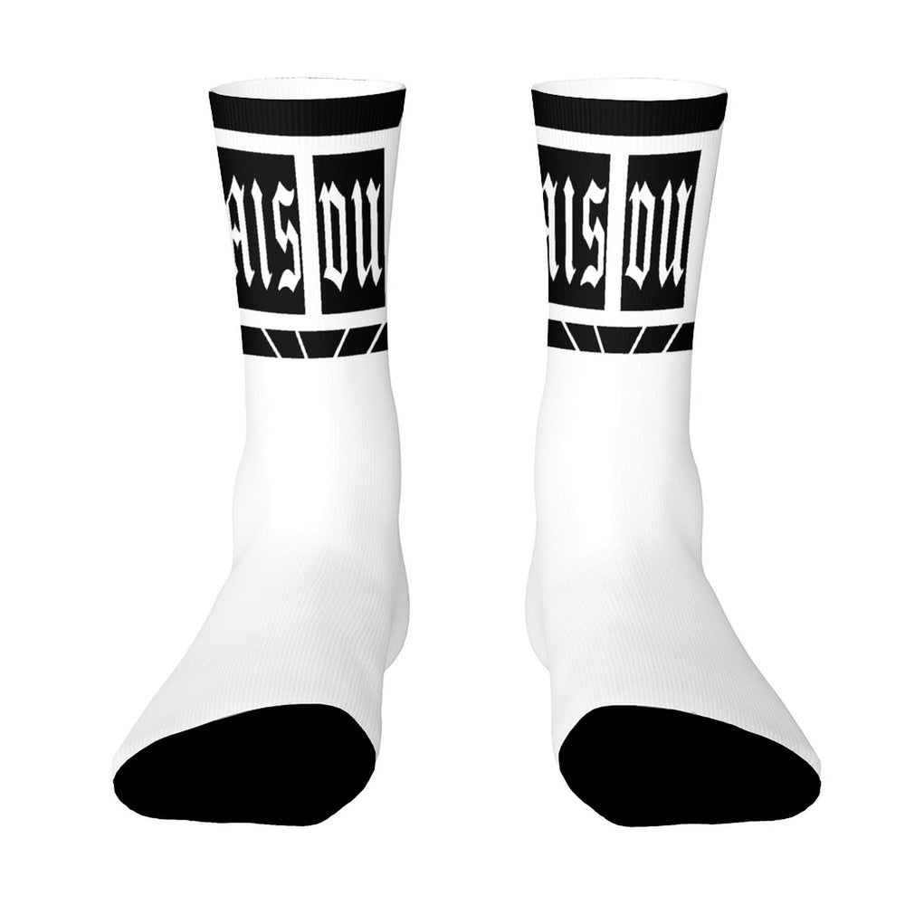 WHITE AND BLACK STRIPED CIEL SOCKS