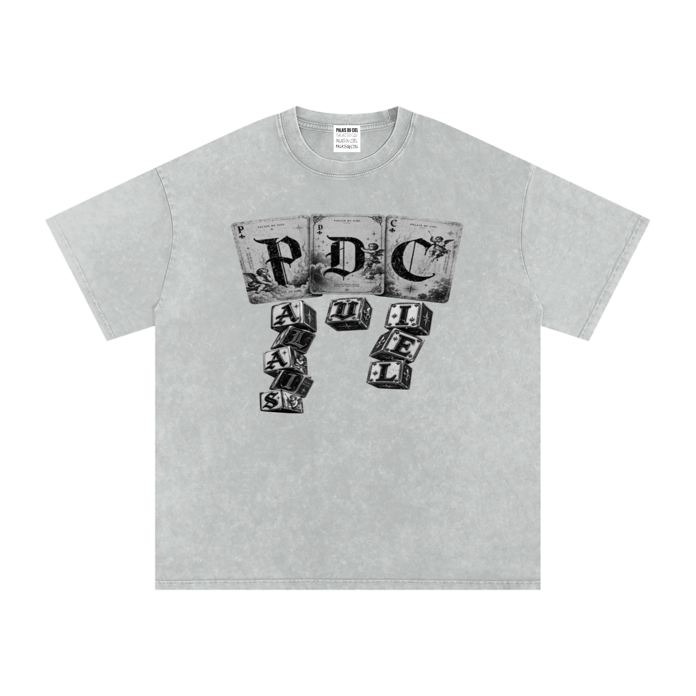 PLAY YOUR PALAIS DU CIEL CARDS RIGHT OVERSIZED WASHED T-SHIRT
