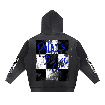 ACID WASH CHECKERBOARD HOODIE